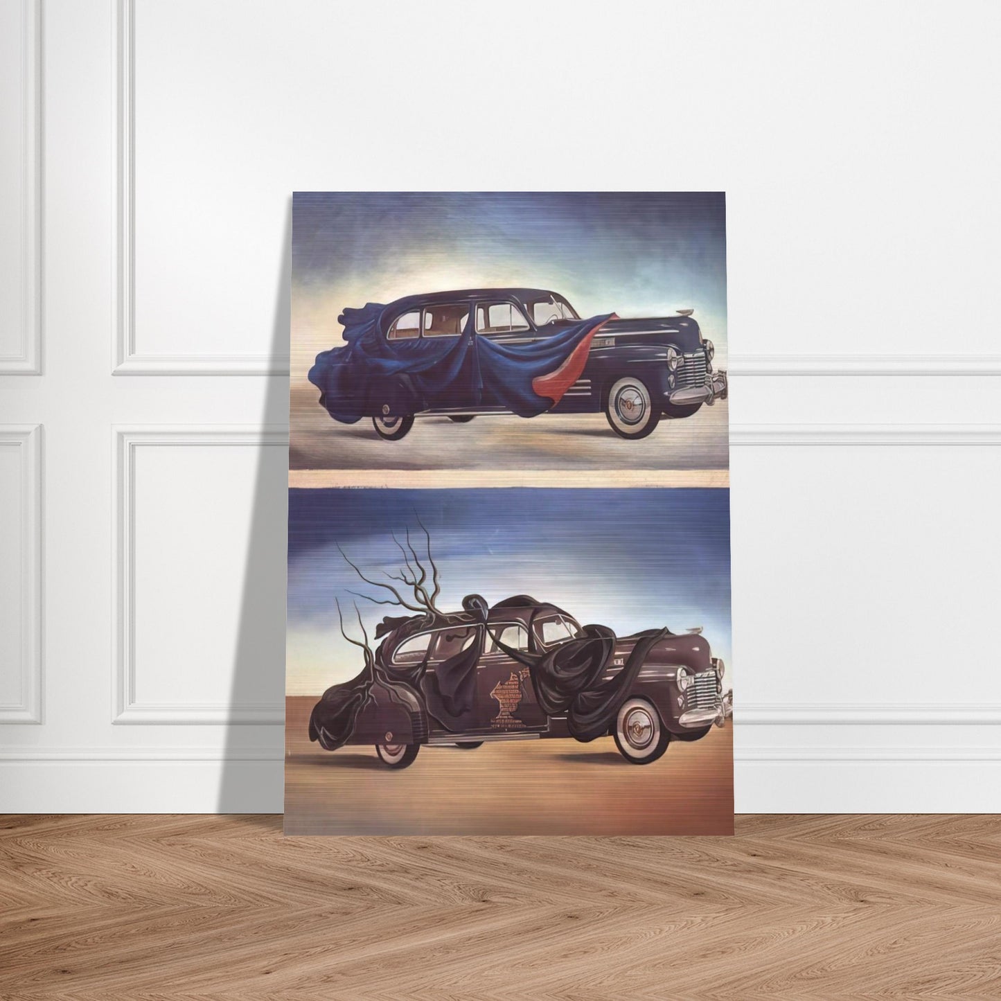 CAR CLOTHING CLOTHED AUTOMOBILE - Salvador Dali Brushed Aluminum Print - 70x100 cm / 28x40 inches | Salvador Dali Aluminum Print | Salvador Dali Prints