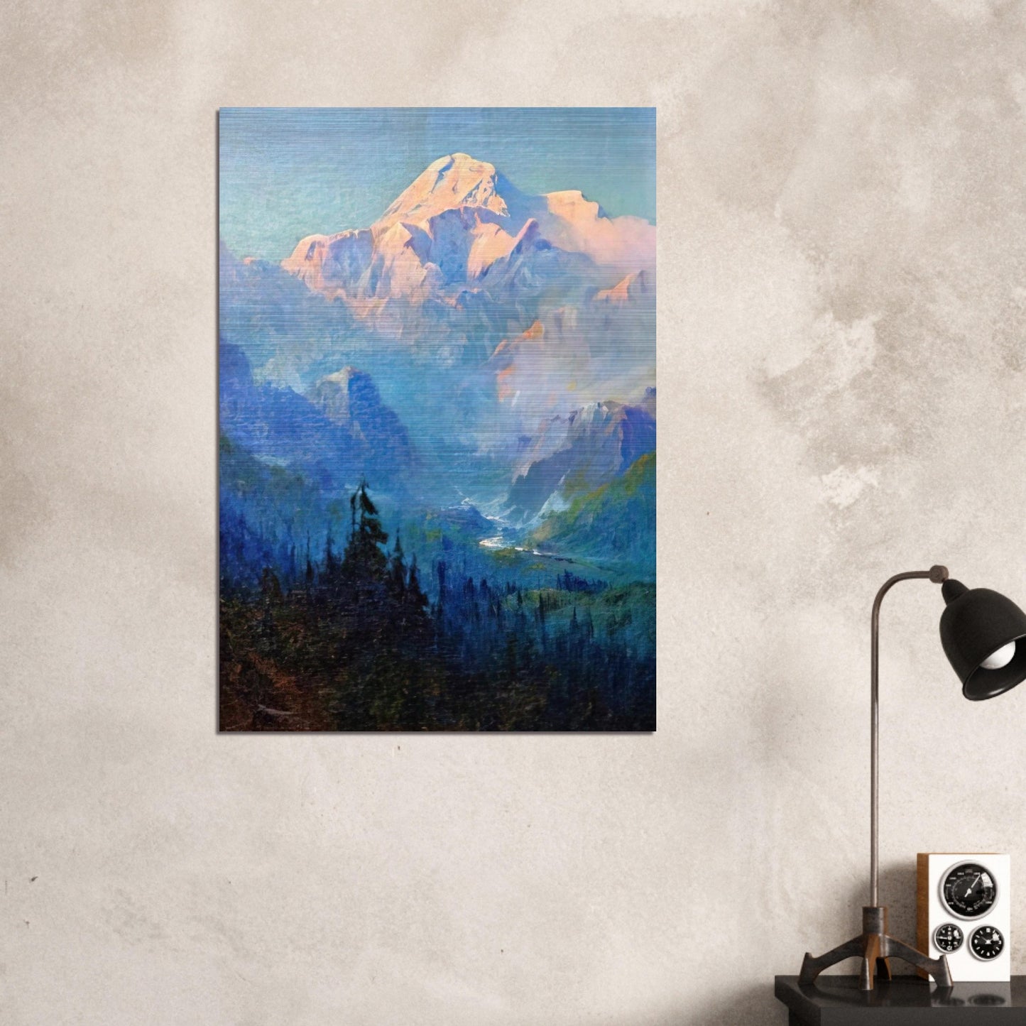 Mount McKinley, Sunset - Romanticism - Sydney Laurence Brushed Aluminum Print - 70x100 cm / 28x40 inches | Sydney Laurence Aluminum Print | Sydney Laurence Prints