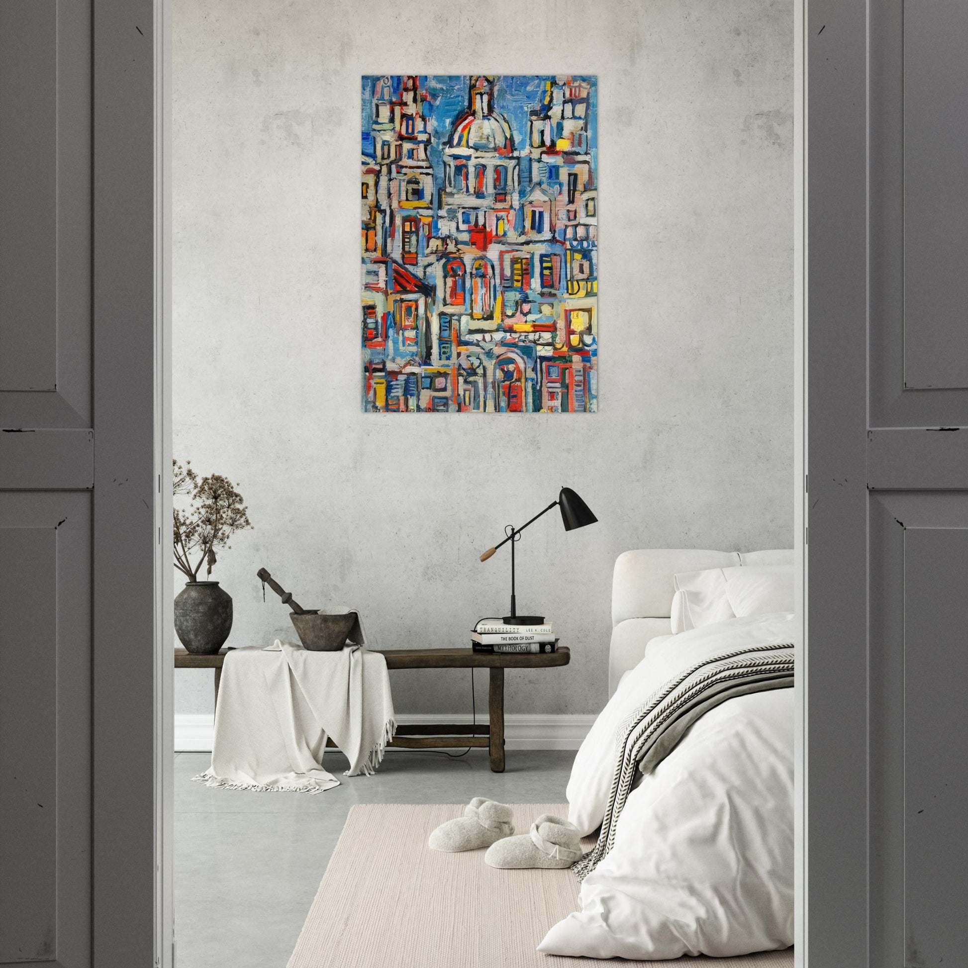LANDSCAPE OF HAVANA 1961 - Rene Portocarrero Brushed Aluminum Print - 70x100 cm / 28x40 inches | Rene Portocarrero Aluminum Print | Rene Portocarrero Prints