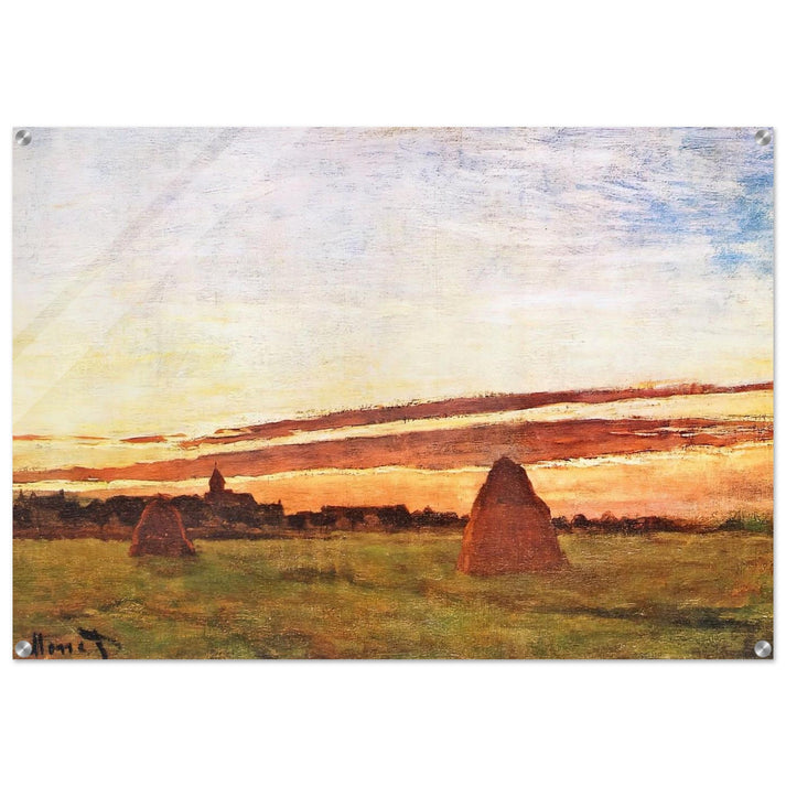Haystacks at Chailly - claude monet Acrylic Print - 70x100 cm / 28x40″ inches