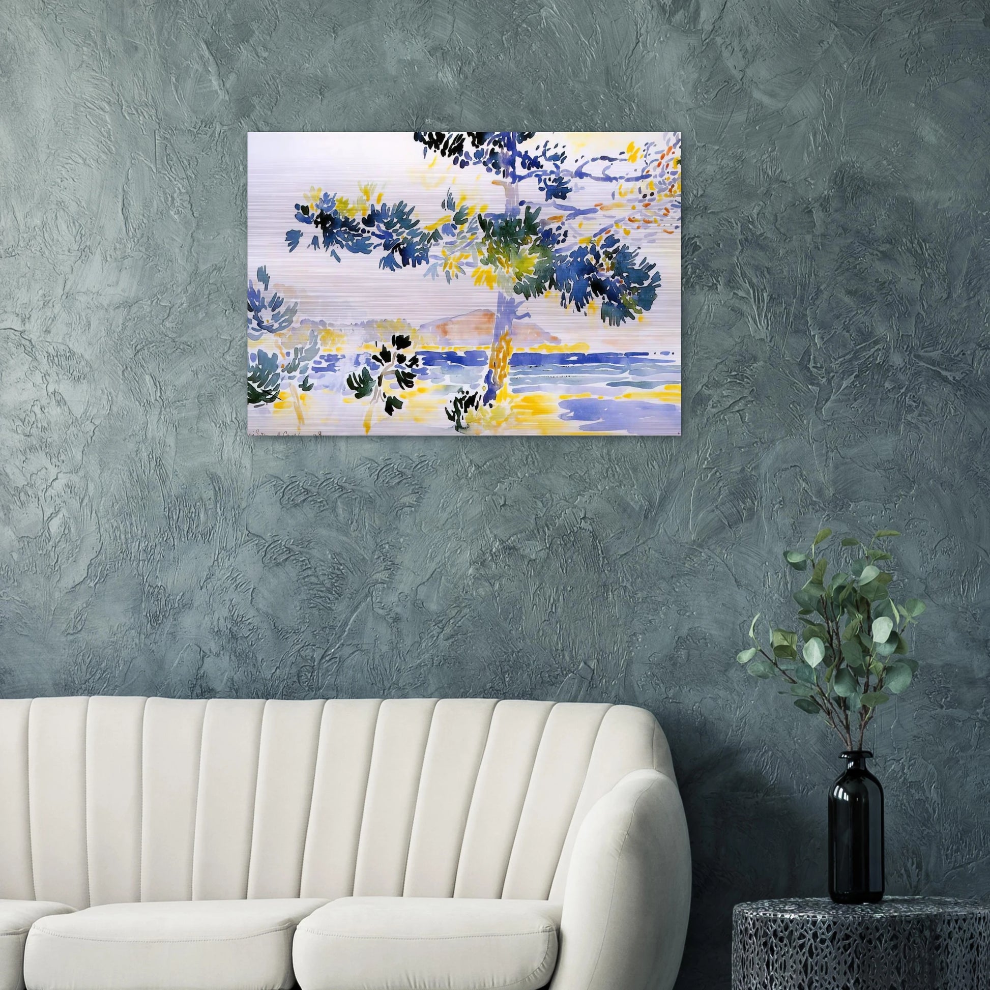 Saint-Clair Landscape - Henri-Edmond Cross Brushed Aluminum Print - 70x100 cm / 28x40 inches | Henri-Edmond Cross Aluminum Print | Henri-Edmond Cross Prints