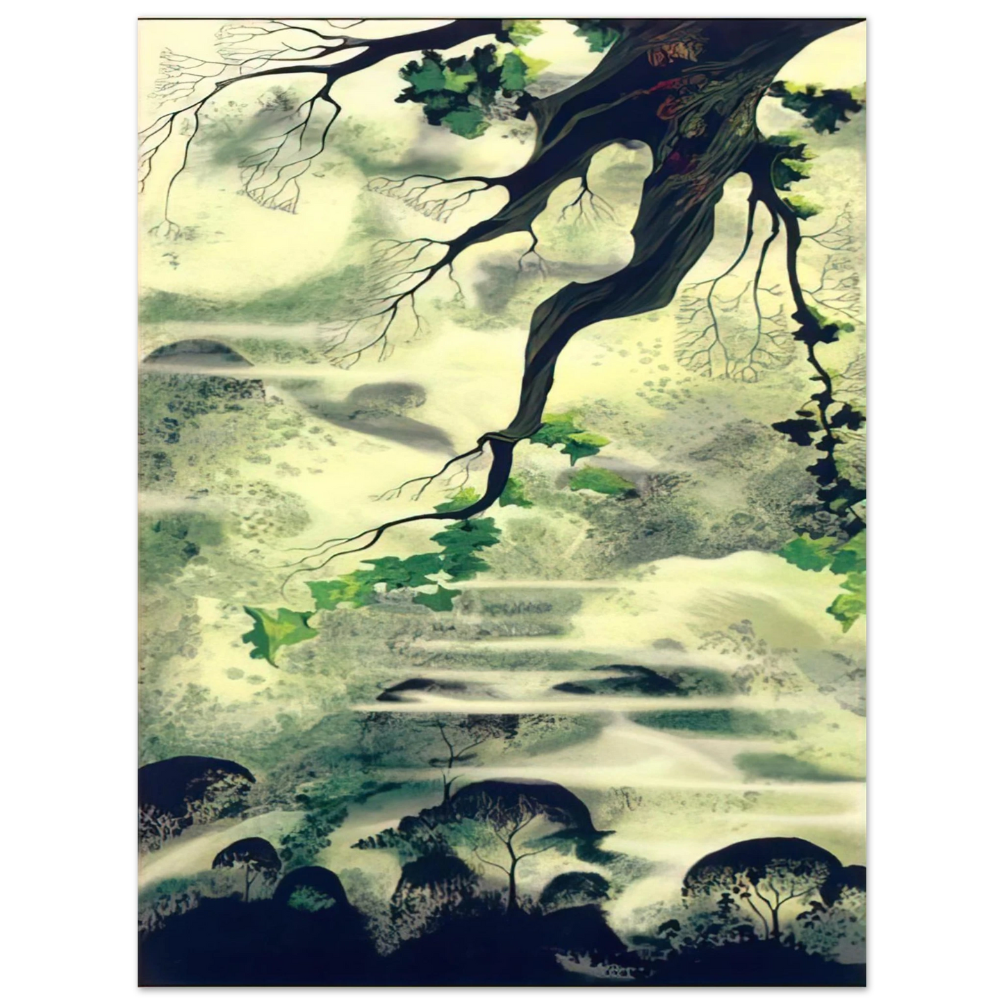 Eyvind Earle - Fog Bound  75x100 cm / 30x40inches Fine Art Poster