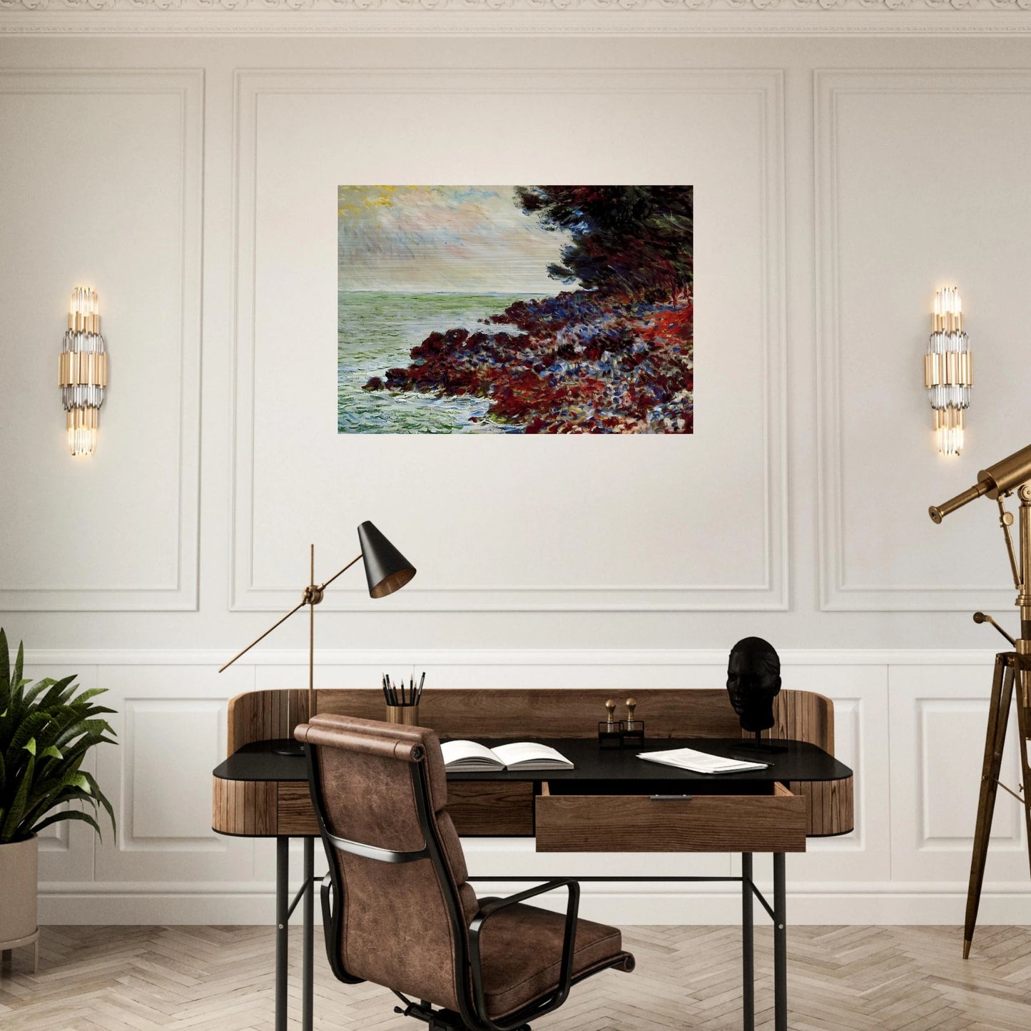 Cap Martin 3 - claude monet Brushed Aluminum Print - 70x100 cm / 28x40 inches | claude monet Aluminum Print | claude monet Prints