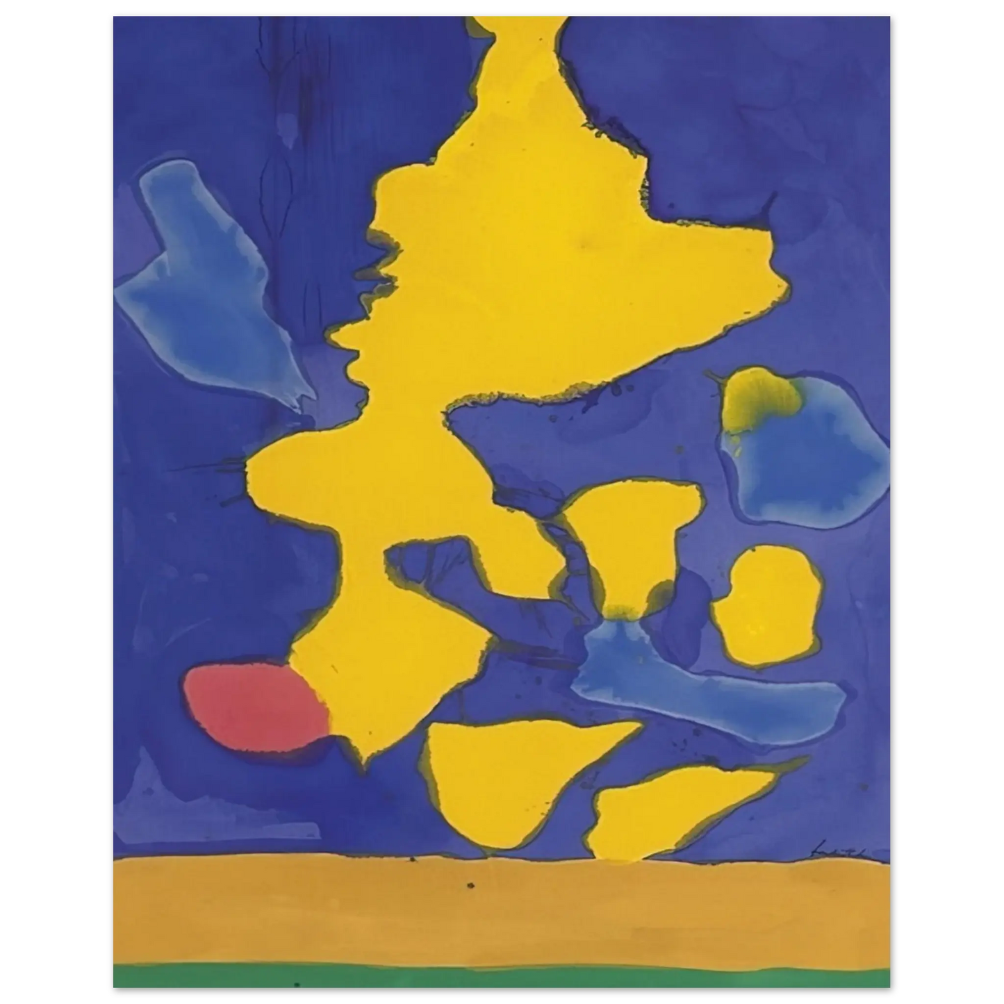 Helen Frankenthaler - Saturn Revisited - 1964 Wall art - 30x40 cm / 12x16 Inches - Premium Wooden Framed Poster With Fine Art Paper - Black frame