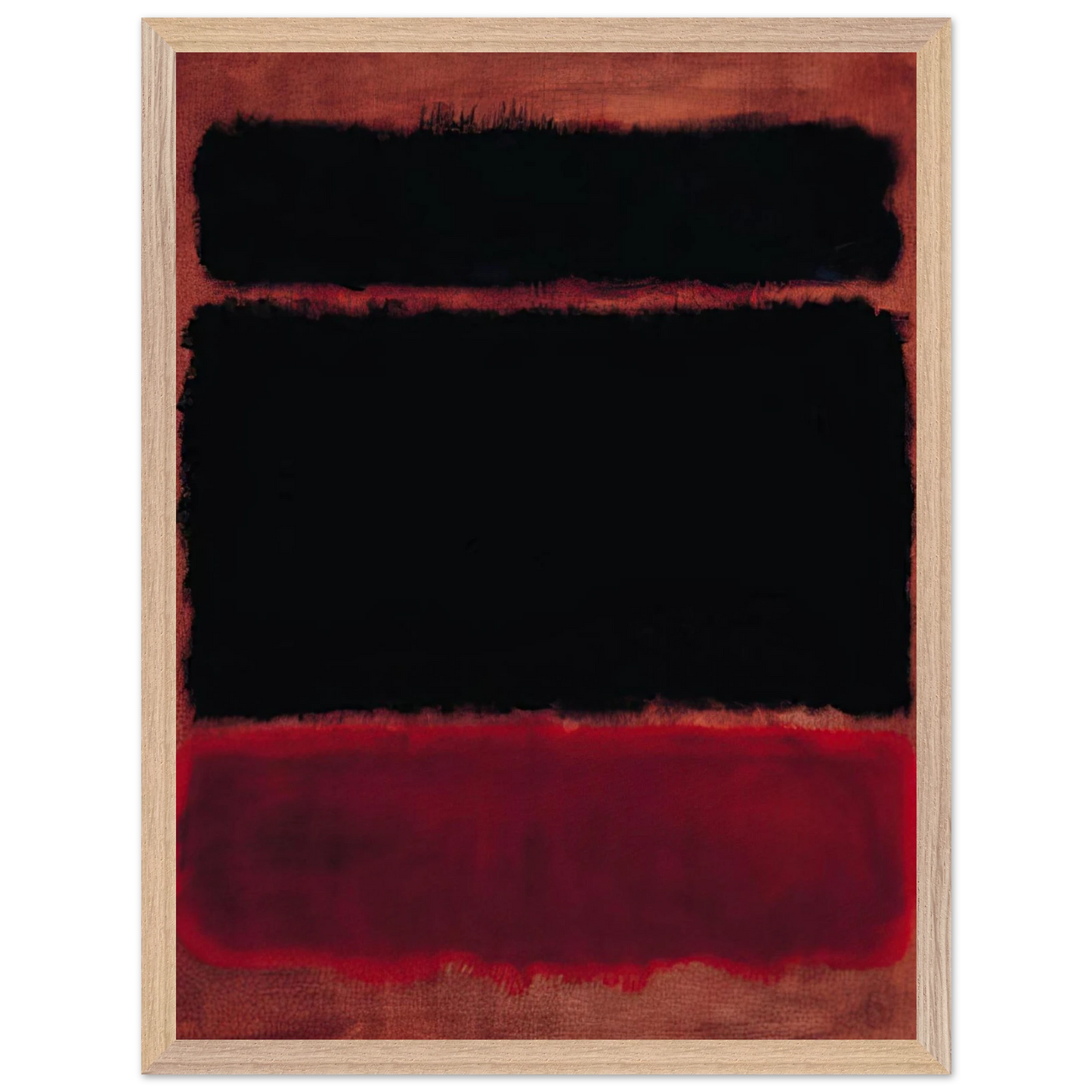 Mark Rothko - Black in Deep Red - 1957 Wall Art - 60x80 cm / 24x32 inches - Premium Wooden Framed Poster With Fine Art Paper-canvas - Black frame