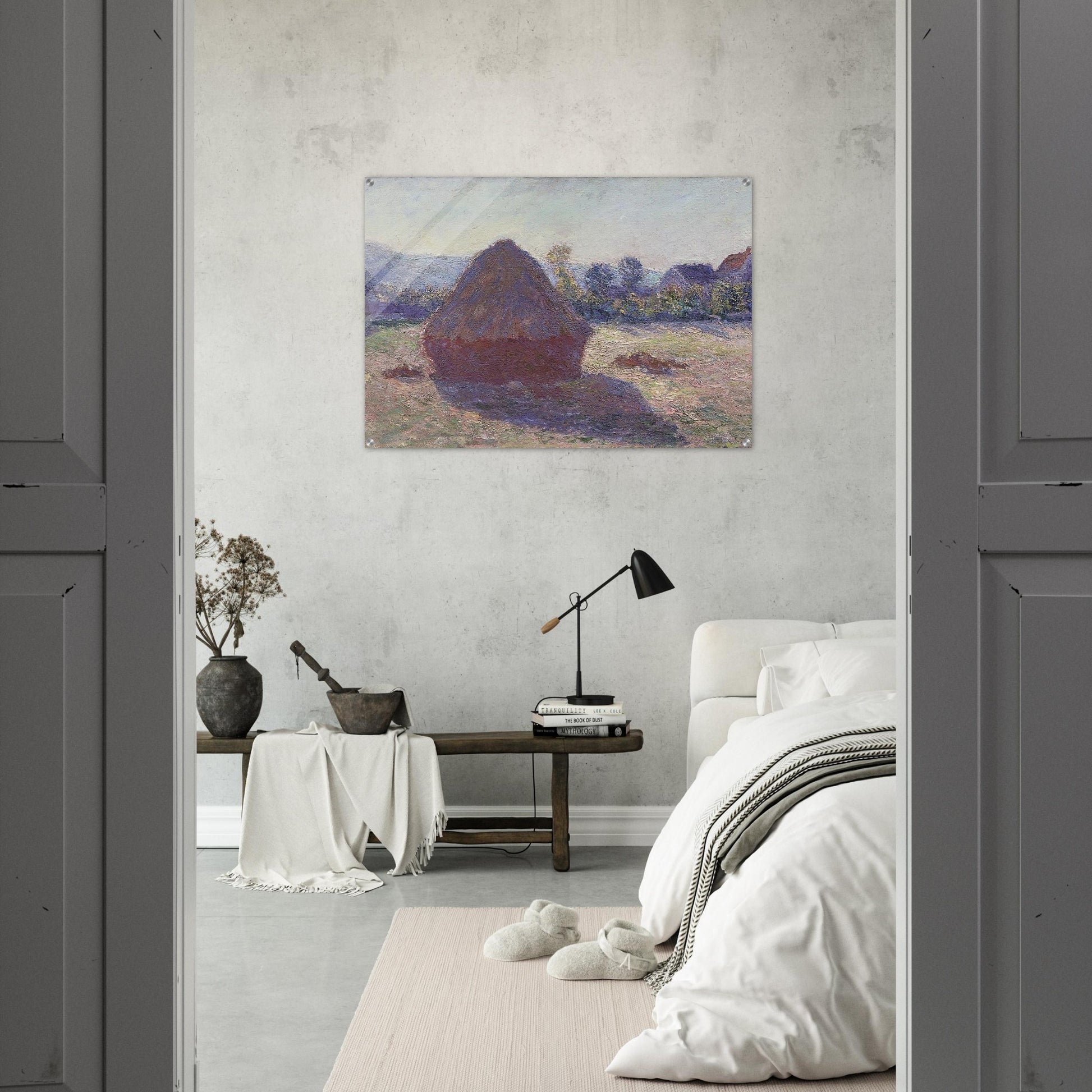 A Haystack in the Evening Sun - claude monet Acrylic Print - 70x100 cm / 28x40″ inches