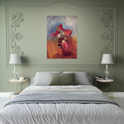 BEGONIA IN A POT - Odilon Redon Brushed Aluminum Print - 70x100 cm / 28x40 inches | Odilon Redon Aluminum Print | Odilon Redon Prints