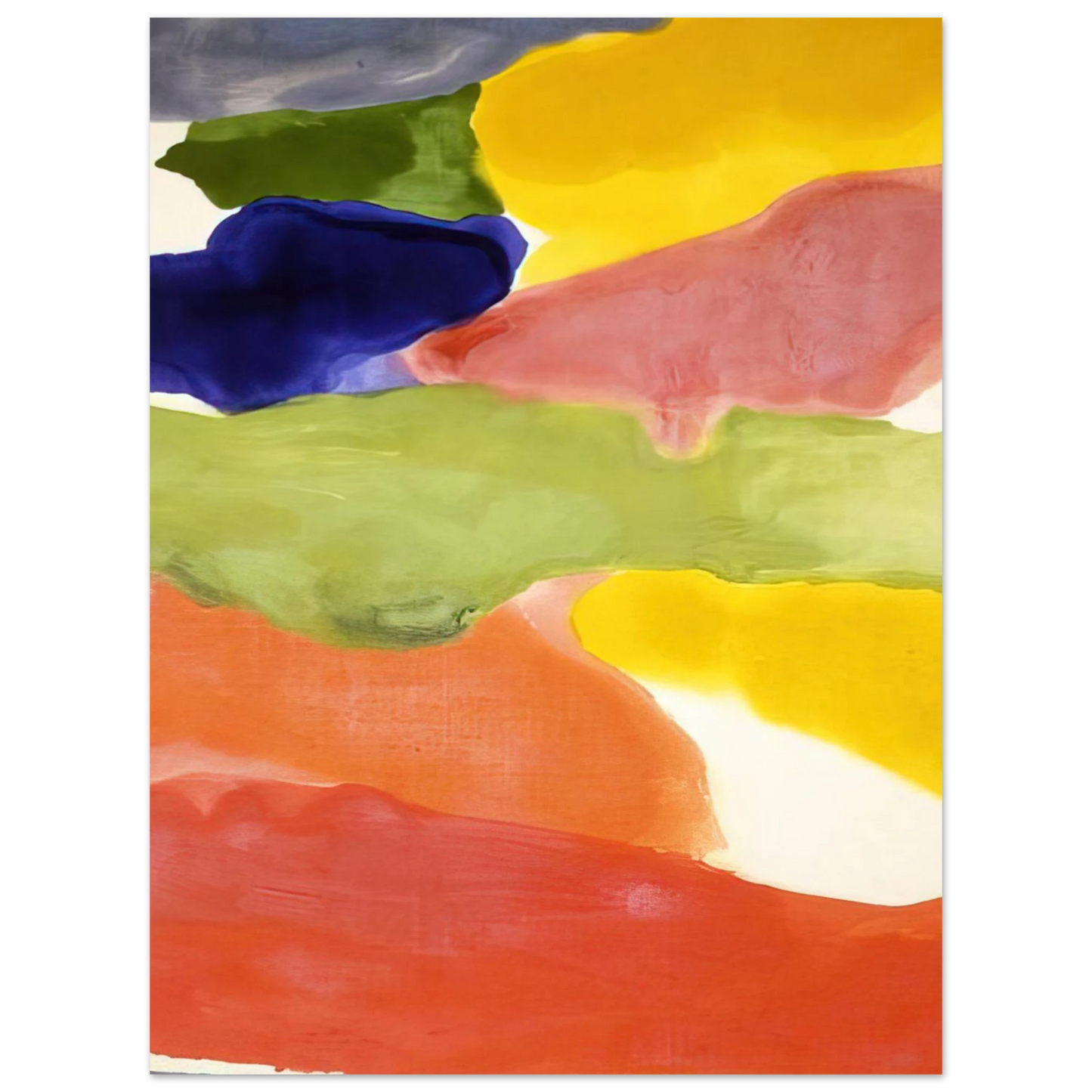 Helen Frankenthaler - Tutti-Fruitti - 1966 Wall art - A2 (42 x 59.4  cm) - Premium Wooden Framed Poster With Fine Art Paper-canvas - White frame