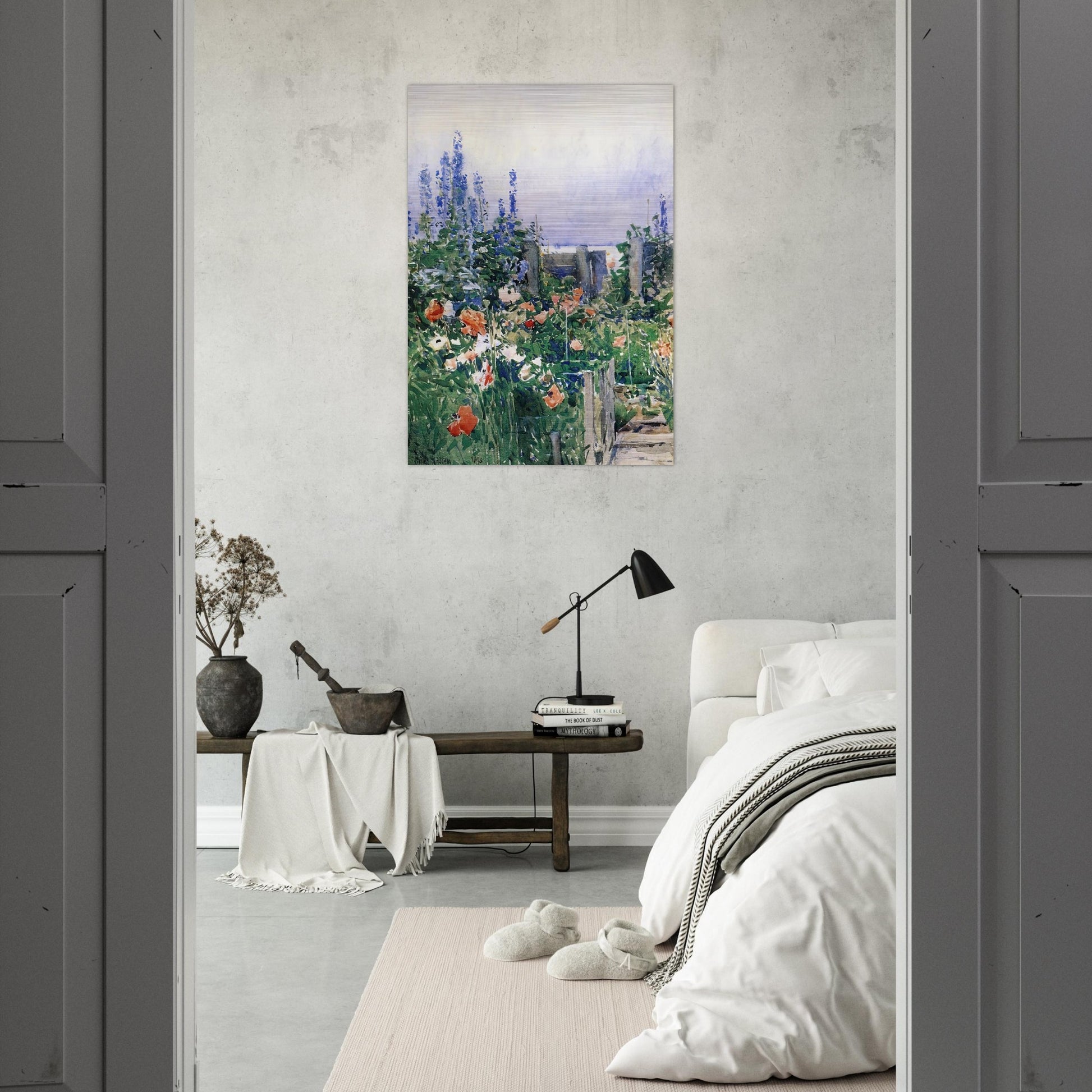 Home of the Hummingbird - Childe Hassam Brushed Aluminum Print - 70x100 cm / 28x40 inches | Childe Hassam Aluminum Print | Childe Hassam Prints