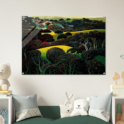 Santa Ynez Memories - Eyvind Earle Acrylic Print - 70x100 cm / 28x40″ inches | Eyvind Earle Wall Art | Eyvind Earle Prints