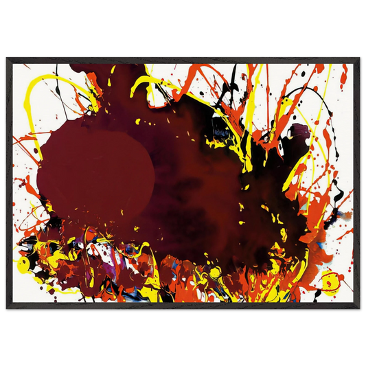 Untitled  SFP94-139  SFF 1809  - Sam Francis 70x100 cm / 28x40 inches Framed Art Print – Black Wooden Frame