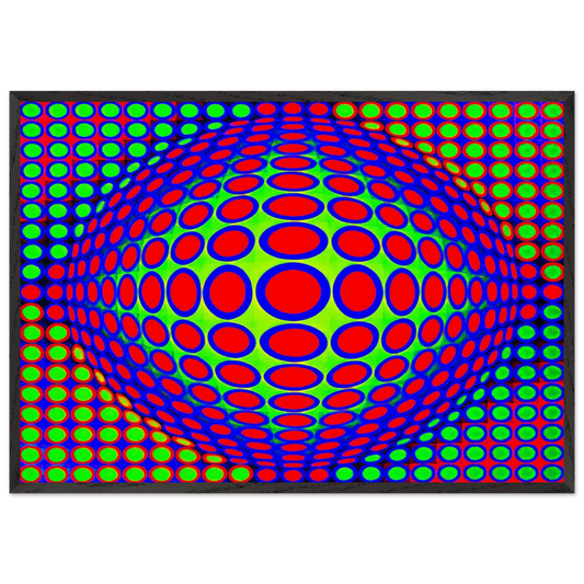 Vega 200 - 1968 - Victor Vasarely 70x100 cm / 28x40 inches Framed Art Print – Black Wooden Frame