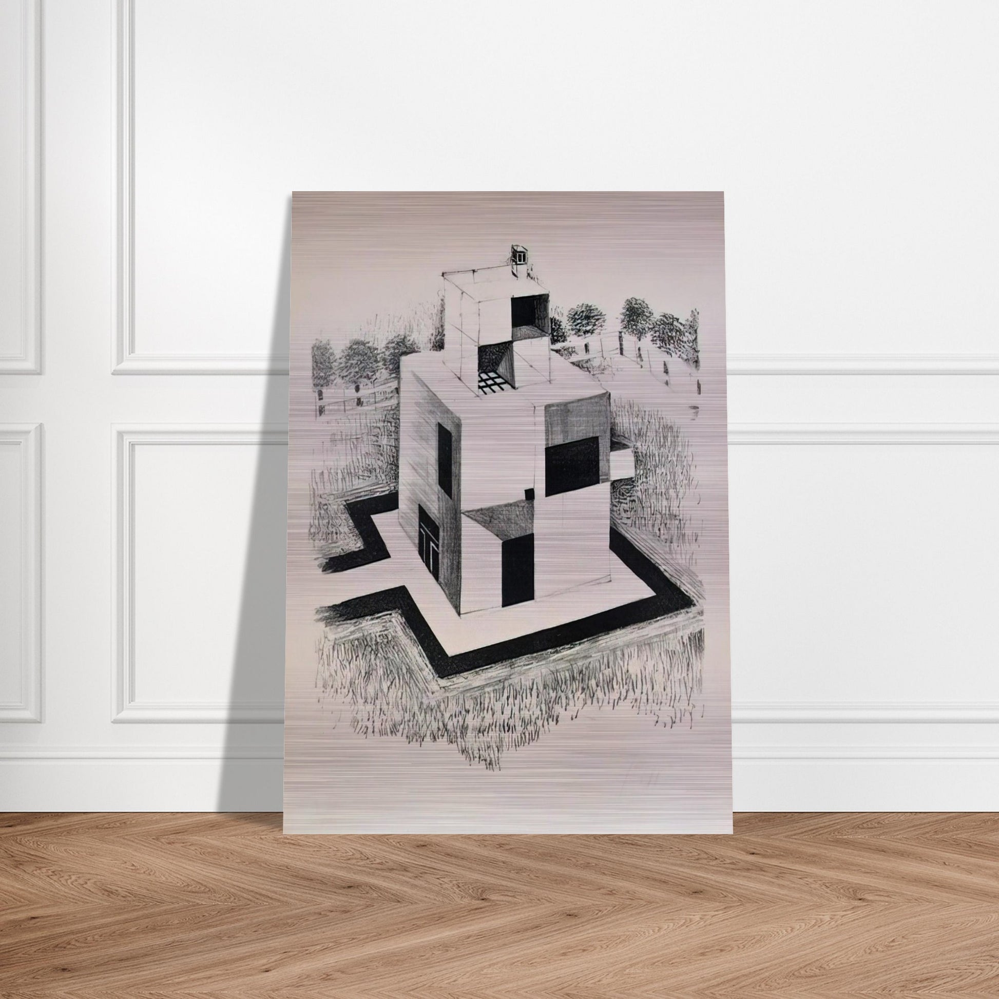Haus Des Weissen Mannes - 1924 - Johannes Itten Brushed Aluminum Print - 70x100 cm / 28x40 inches | Johannes Itten Aluminum Print | Johannes Itten Prints