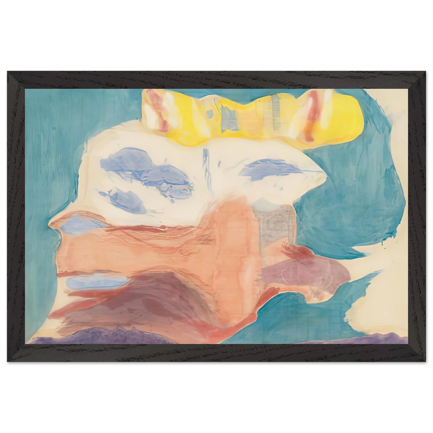 Helen Frankenthaler - Sea Goddess, 1963- Wall Art - 30x40 cm / 12x16 inches - Premium Wooden Framed Poster With Fine Art Paper-canvas - Black frame