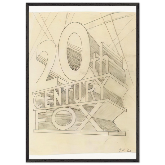 TRADEMARK STUDY 3 1962 - Edward Ruscha 70x100 cm / 28x40 inches Framed Art Print – Black Wooden Frame