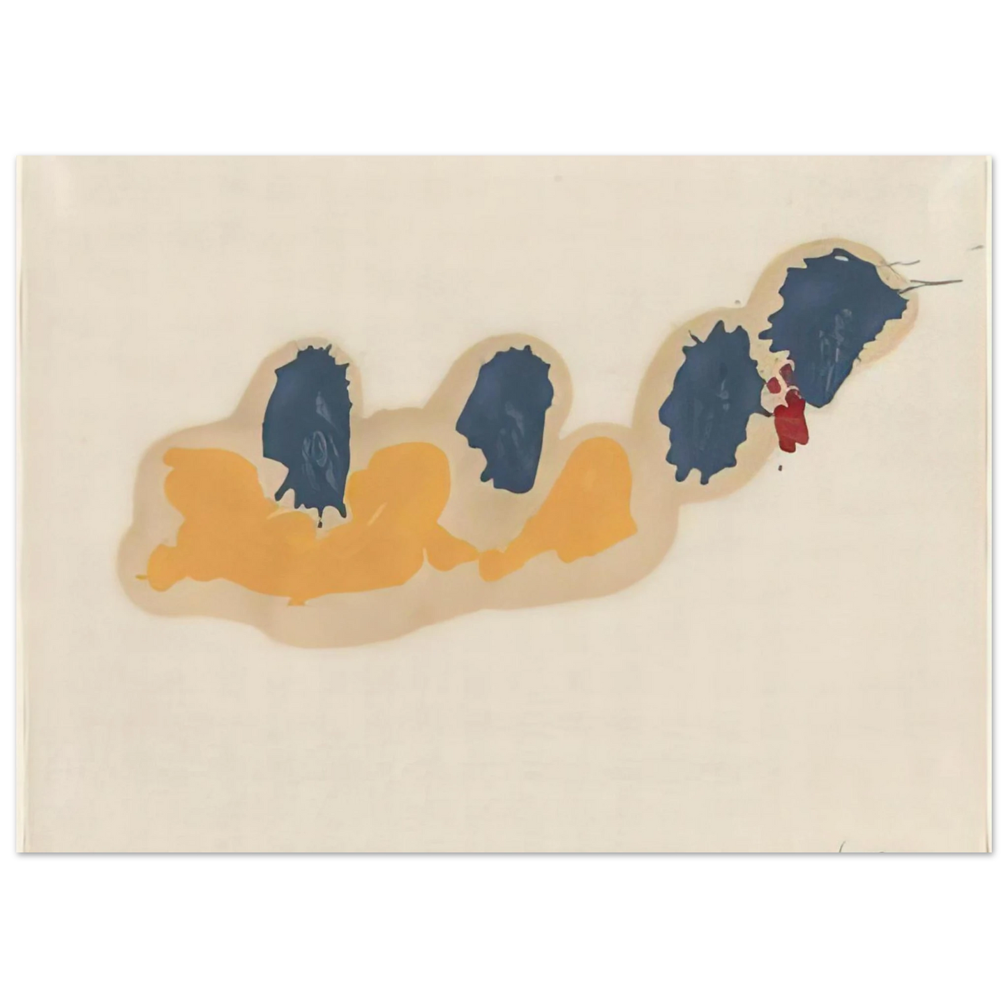 Helen Frankenthaler - April IV - 1960 Wall art - 27x35 cm / 11x14 inches - Premium Wooden Framed Poster With Fine Art Paper-canvas - Wood frame