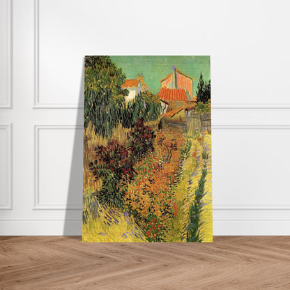Garden Behind a House - Vincent van Gogh Brushed Aluminum Print - 70x100 cm / 28x40 inches | Vincent van Gogh Aluminum Print | Vincent van Gogh Prints