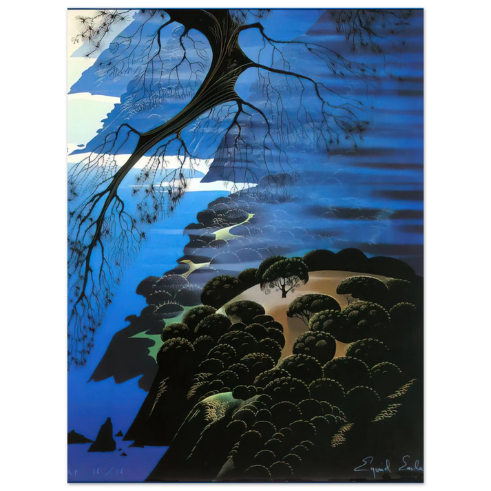 Eyvind Earle - Mystical Coastline  75x100 cm / 30x40inches Fine Art Poster