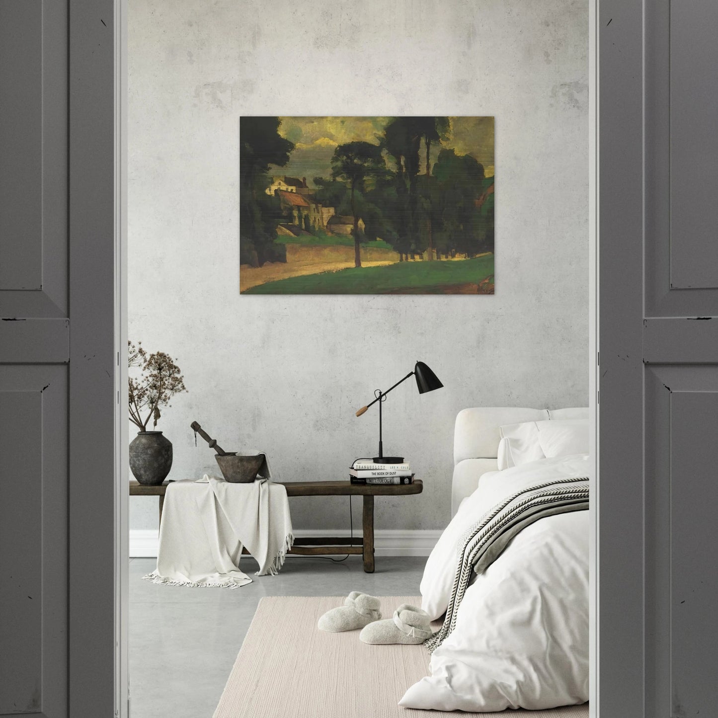 Road at Pontoise - Paul Cézanne Brushed Aluminum Print - 70x100 cm / 28x40 inches | Paul Cézanne Aluminum Print | Paul Cézanne Prints
