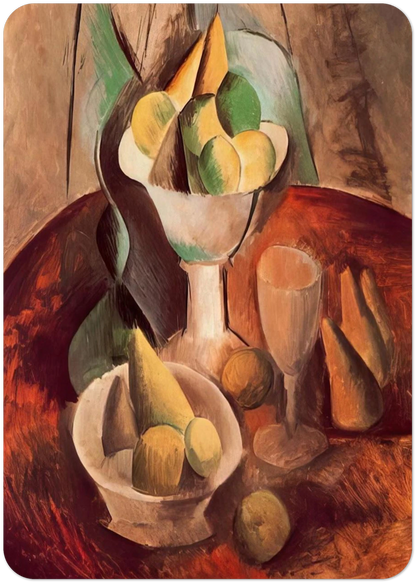 Fruit in a Vase - 1909 By Pablo Picasso Pack of 10 Post Cards | Pablo Picasso Post Cards | A6 (10.5 x 14.8 cm) - 4.1 x 5.8 inches