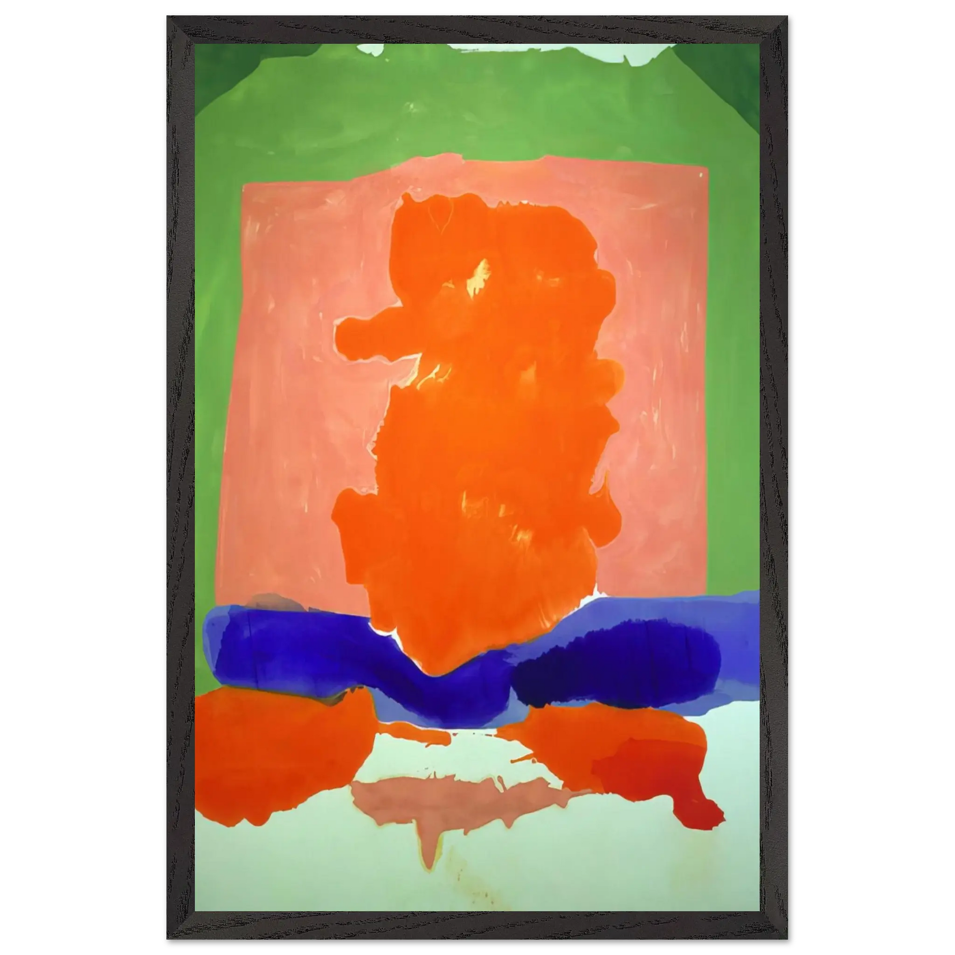 Helen Frankenthaler - Small s Paradise - 1964 Wall art - 70x100 cm / 28x40 Inches - Premium Wooden Framed Poster With Fine Art Paper - White frame