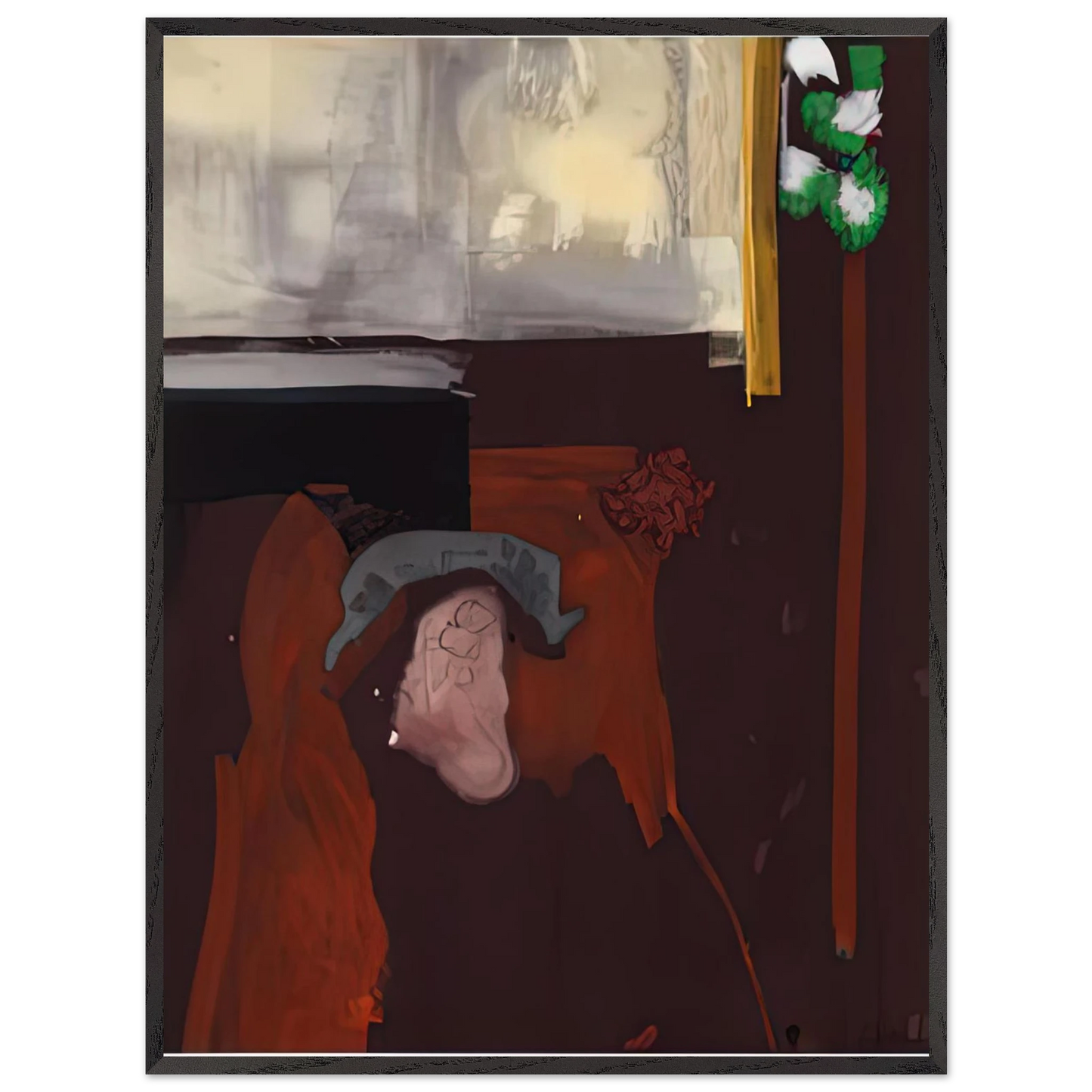 Helen Frankenthaler - The Widow of Fantin Latour, 1988- Wall Art - 21x29.7 cm / 8x12" - Premium Wooden Framed Poster With Fine Art Paper-canvas - Black frame