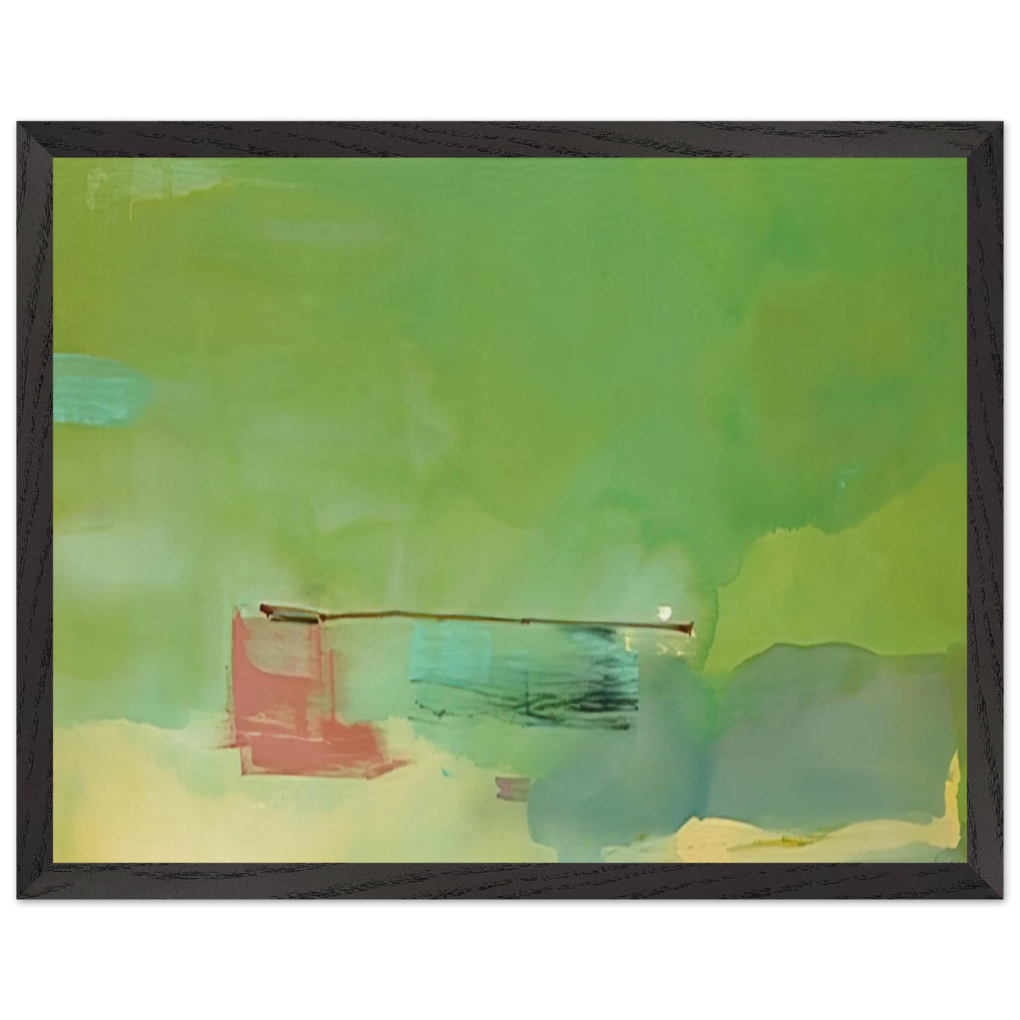 Helen Frankenthaler - Springscape - 1975 Wall art - 30x45 cm / 12x18 inches - Premium Wooden Framed Poster With Fine Art Paper-canvas - Black frame