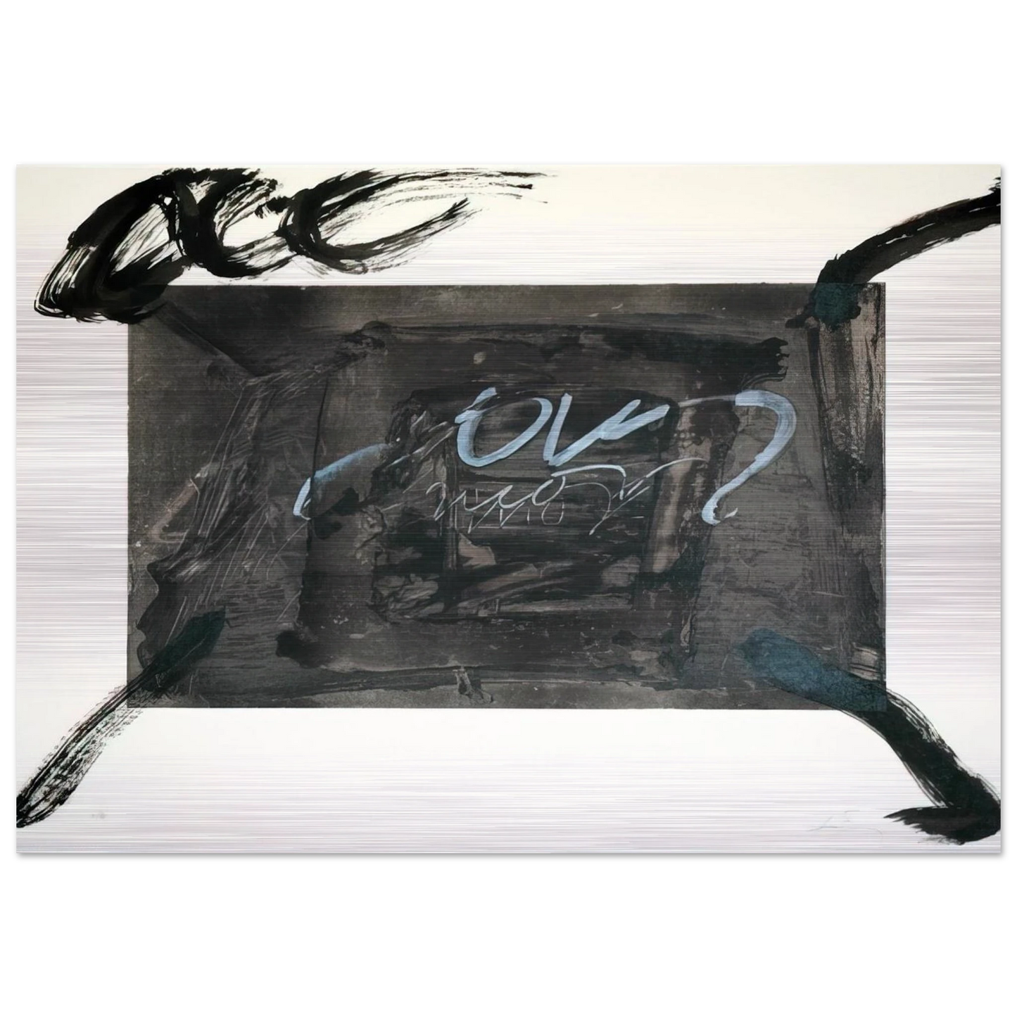 QUATRE GESTES NOIRS 1983 - Antoni Tapies Brushed Aluminum Print - 70x100 cm / 28x40 inches | Antoni Tapies Aluminum Print | Antoni Tapies Prints