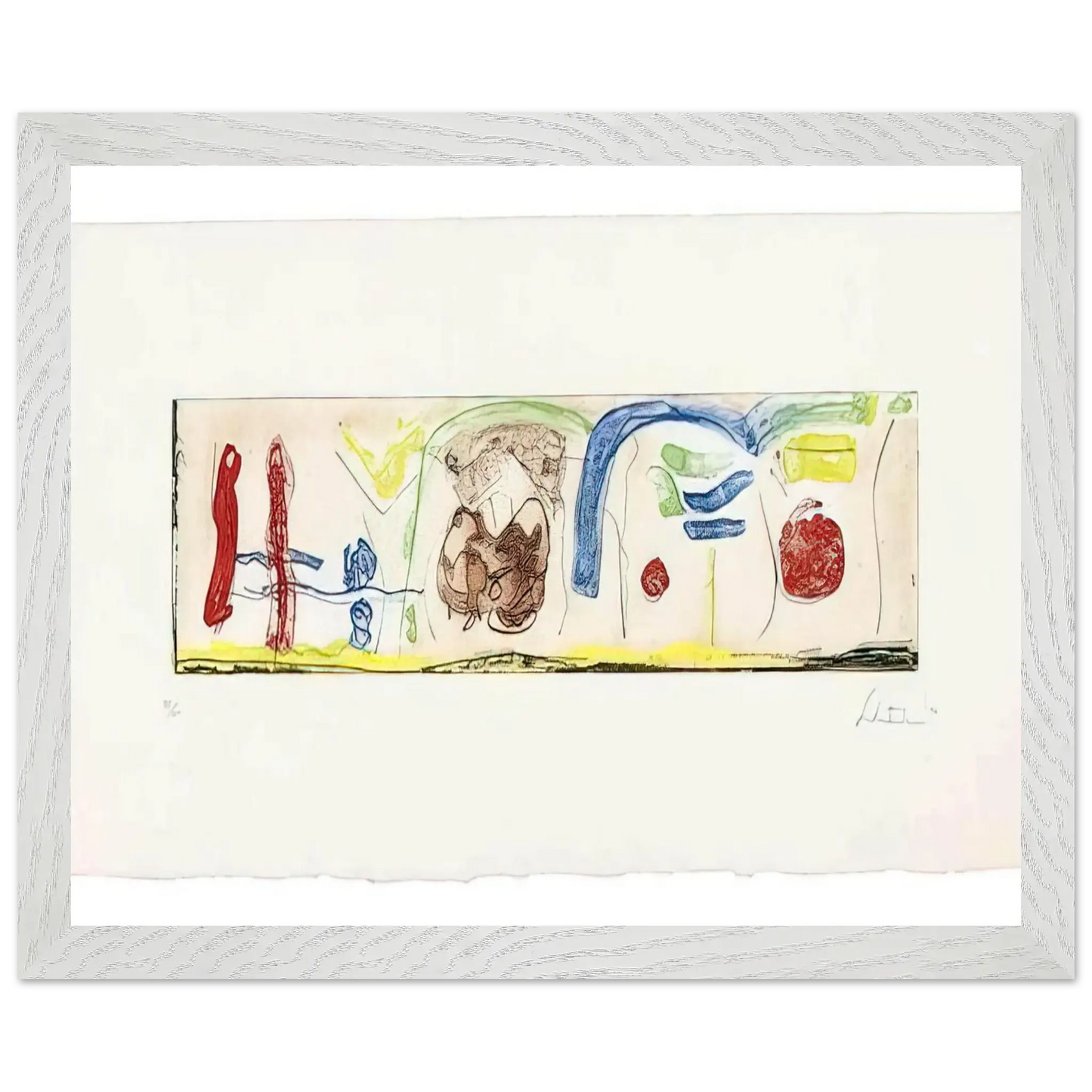 Helen Frankenthaler - Bridges - 1996 Wall art - A2 (42 x 59.4  cm) - Premium Wooden Framed Poster With Fine Art Paper - White frame