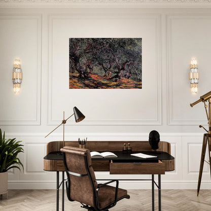 Olive Trees in Bordigher - claude monet Brushed Aluminum Print - 70x100 cm / 28x40 inches | claude monet Aluminum Print | claude monet Prints