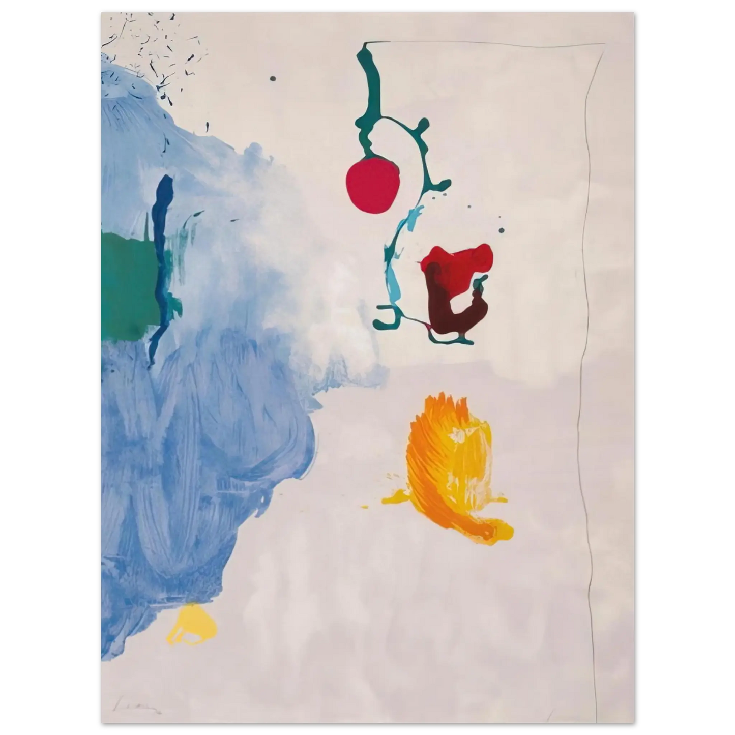 Helen Frankenthaler - Eve - 1995 Wall art - 21x29.7 cm / 8x12" - Premium Wooden Framed Poster With Fine Art Paper - White frame