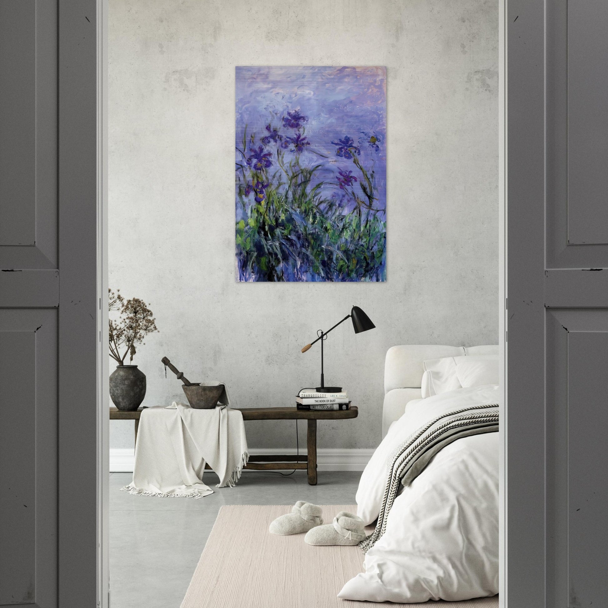 Lilac Irises - claude monet Brushed Aluminum Print - 70x100 cm / 28x40 inches | claude monet Aluminum Print | claude monet Prints