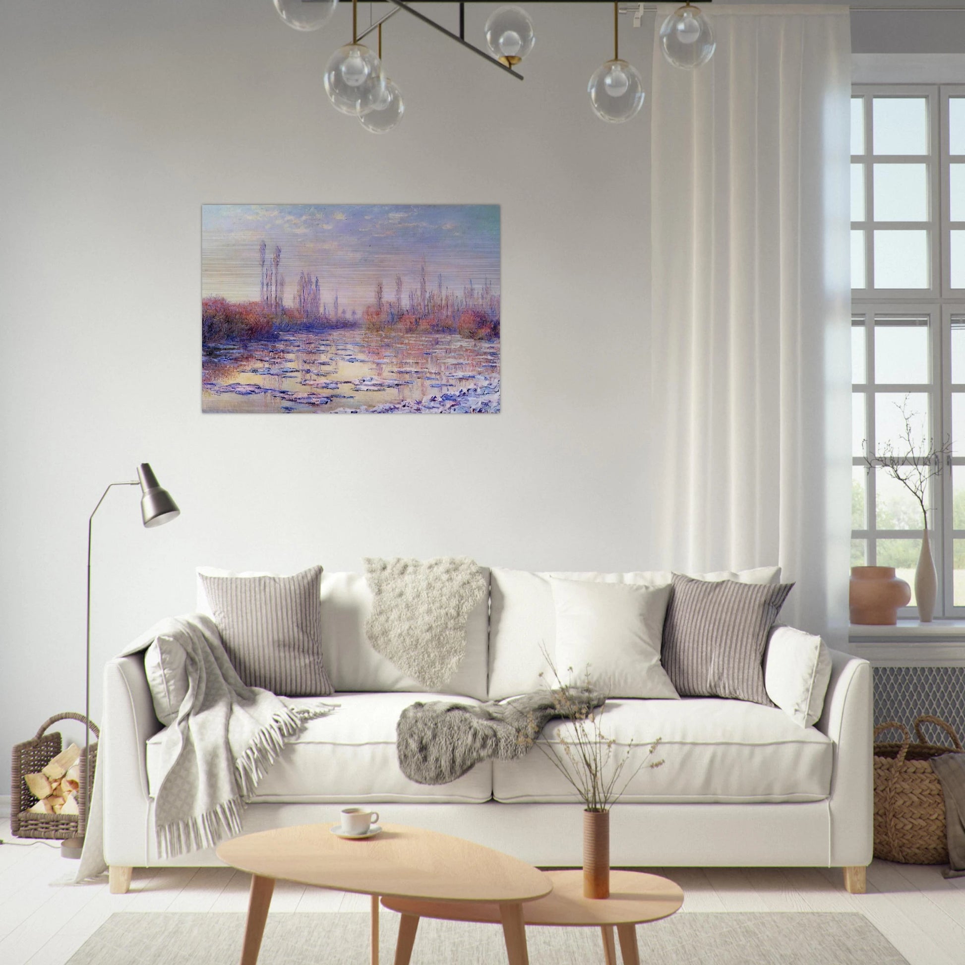 Floating Ice on the Seine - claude monet Brushed Aluminum Print - 70x100 cm / 28x40 inches | claude monet Aluminum Print | claude monet Prints