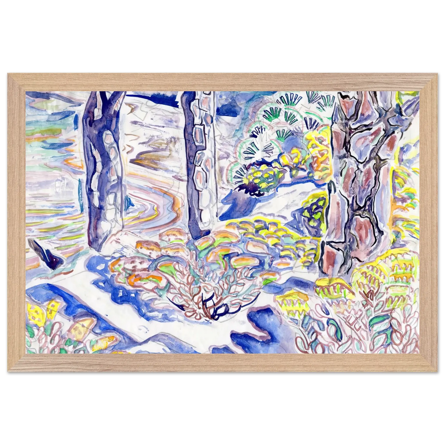 Walter Inglis Anderson - Walter Anderson Wall art - 27x35 cm / 11x14 Inches - Premium Wooden Framed Poster With Fine Art Paper - Wood frame