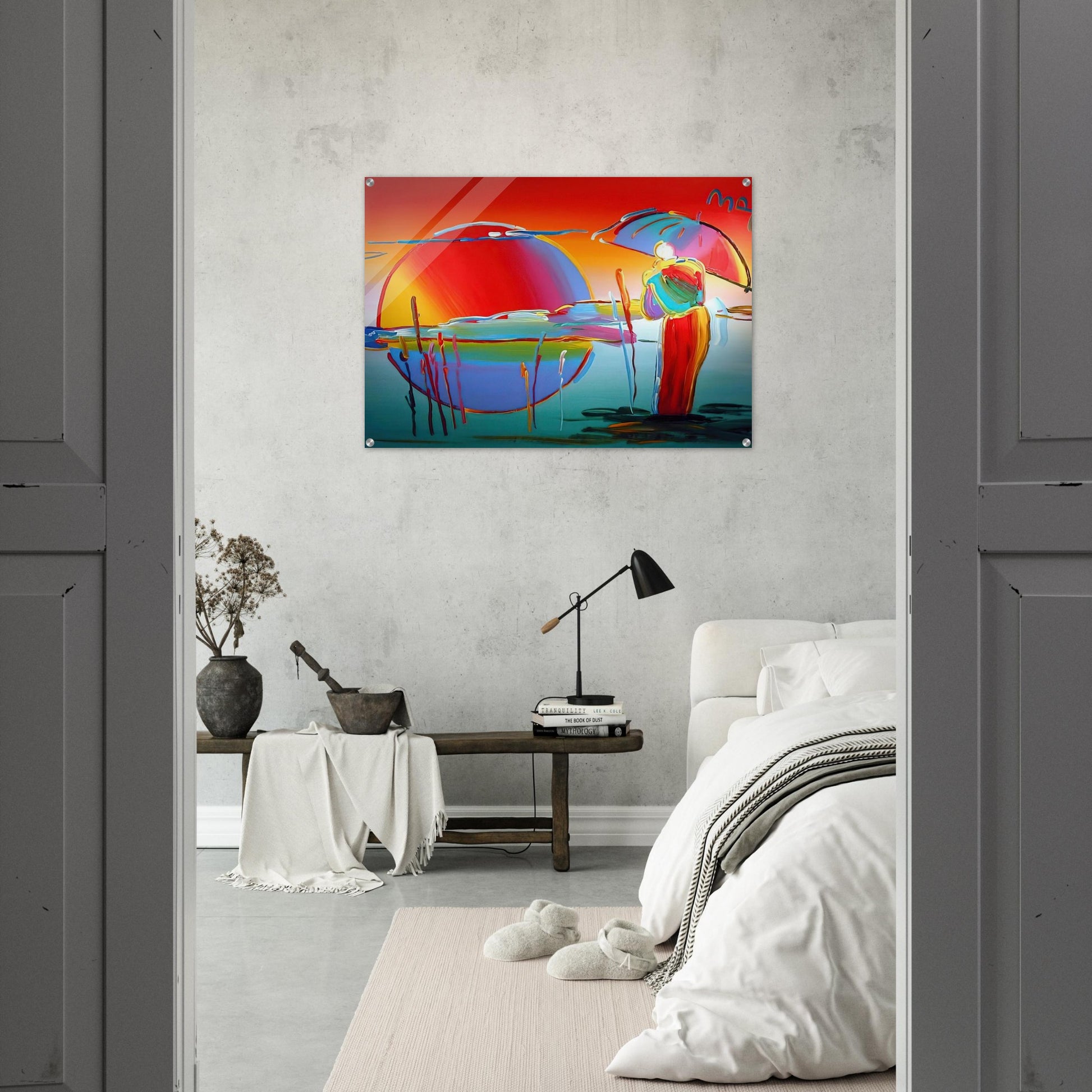 BUDDHA MOON MONK SUNRISE 1999 - Peter Max Acrylic Print - 70x100 cm / 28x40″ inches