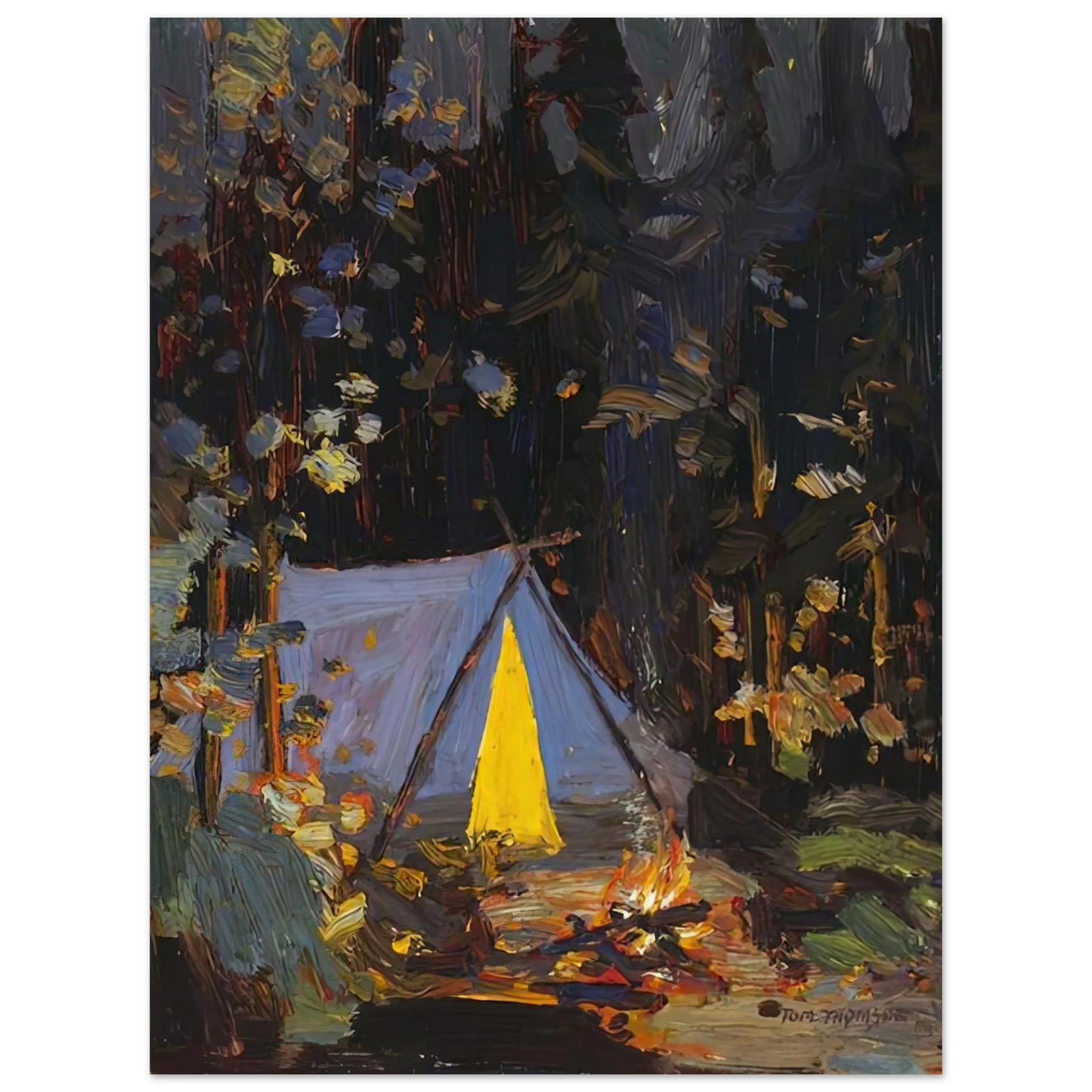 Tom Thomson - CAMPFIRE 1916  75x100 cm / 30x40inches Fine Art Poster