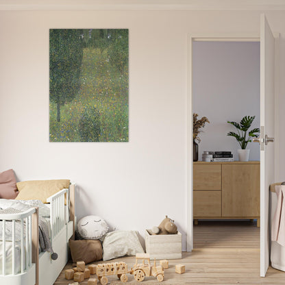 LANDSCAPE GARDEN MEADOW IN FLOWER - Gustav Klimt Brushed Aluminum Print - 70x100 cm / 28x40 inches | Gustav Klimt Aluminum Print | Gustav Klimt Prints