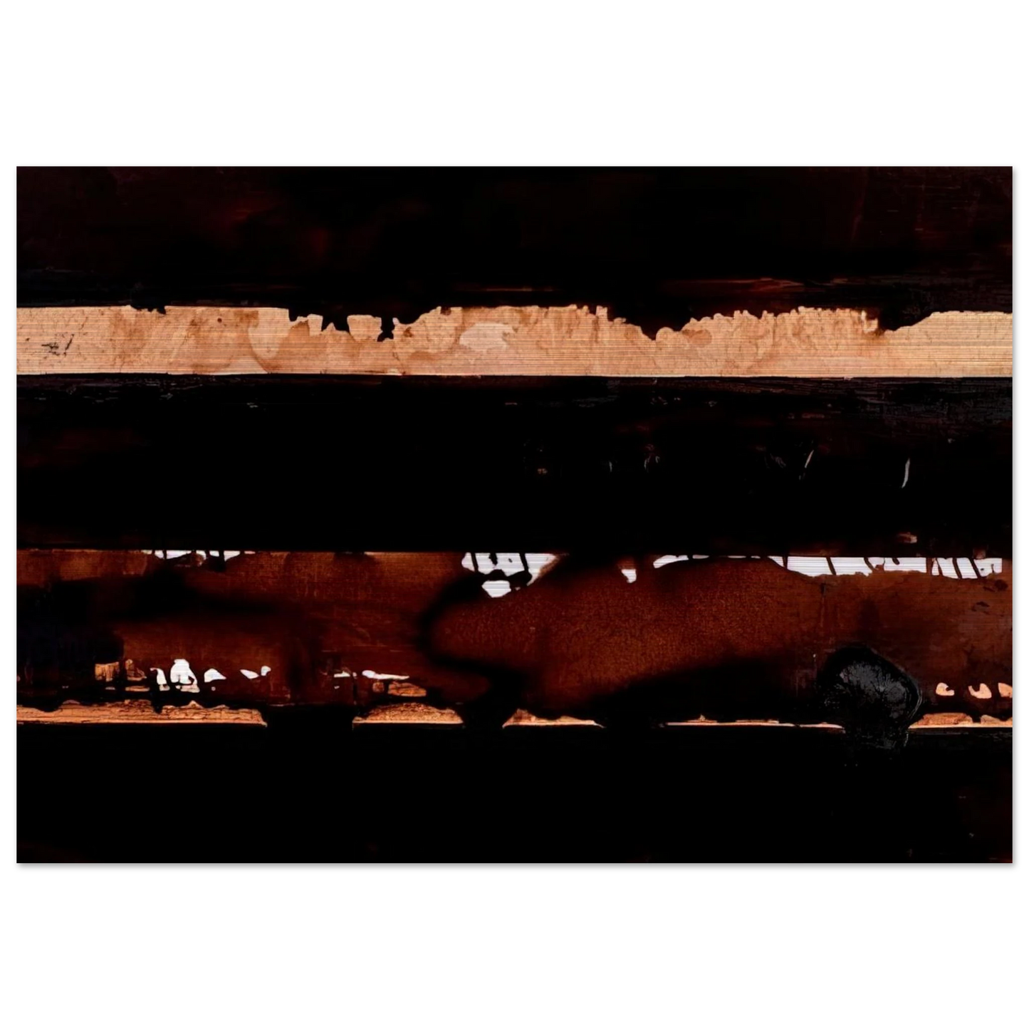 B-Walnut Stain - 2004 - Pierre Soulages Brushed Aluminum Print - 70x100 cm / 28x40 inches | Pierre Soulages Aluminum Print | Pierre Soulages Prints
