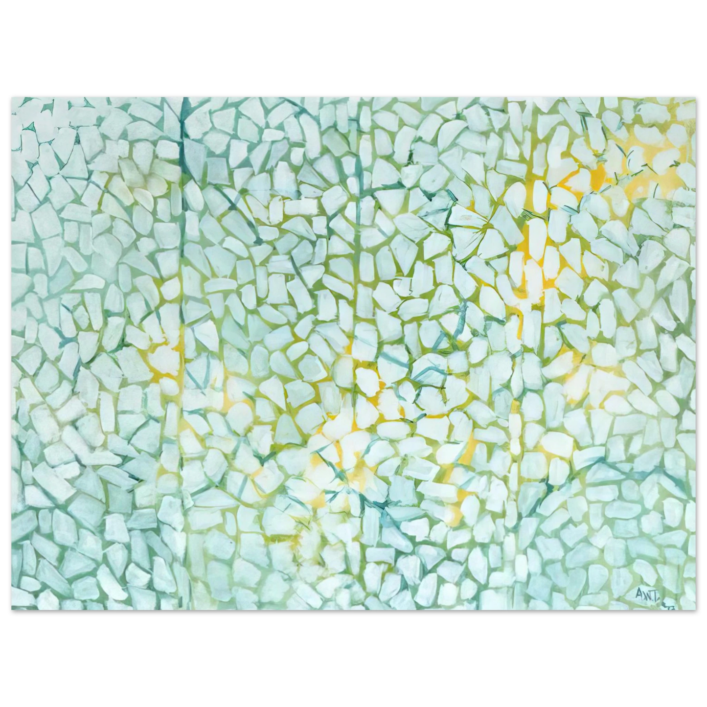 Alma Woodsey Thomas - WHITE DAISIES RHAPSODY 1973  75x100 cm / 30x40inches Fine Art Poster
