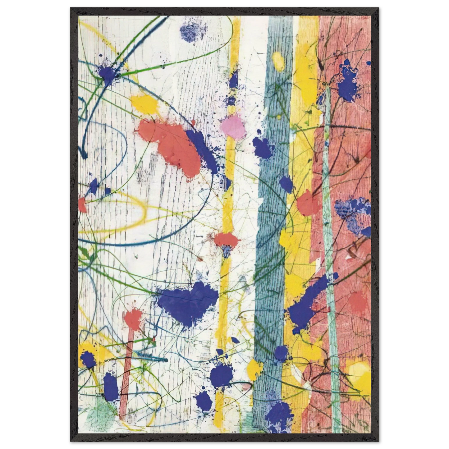Untitled  EXP-SF-58-08-82  - Sam Francis 70x100 cm / 28x40 inches Framed Art Print – Black Wooden Frame