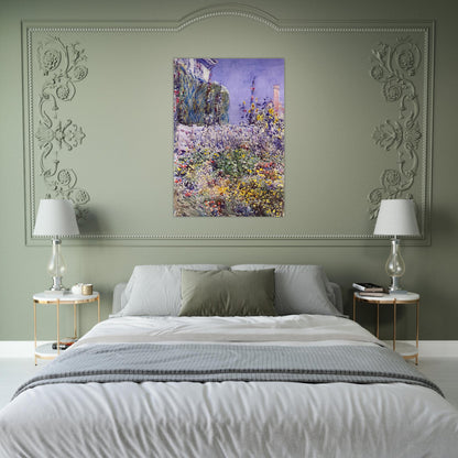 Dexter`s Garden - Childe Hassam Brushed Aluminum Print - 70x100 cm / 28x40 inches | Childe Hassam Aluminum Print | Childe Hassam Prints