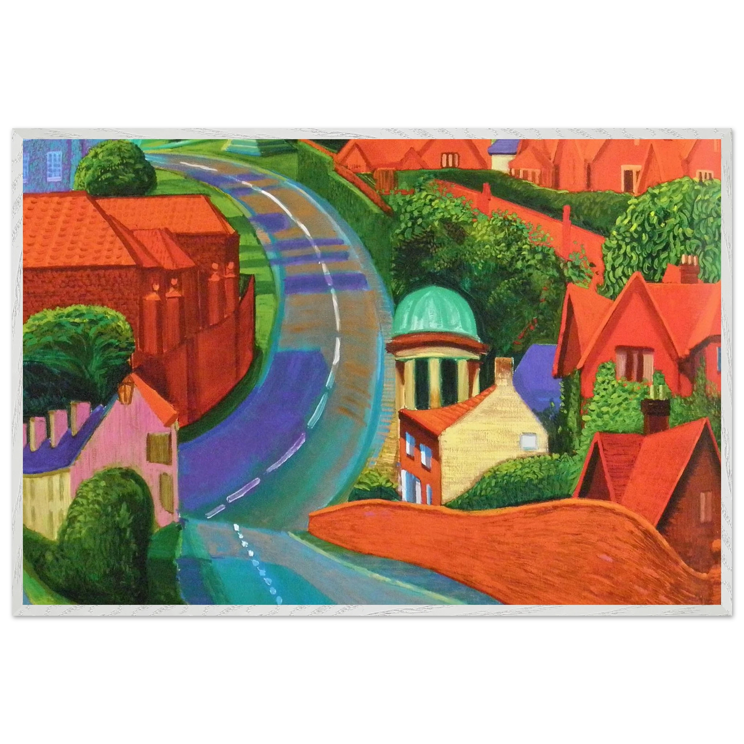David Hockney - The Road to York Through Sledmere - A2 (42 x 59.4  cm) - Premium Wooden Framed Poster With Fine Art Paper-canvas - Black frame