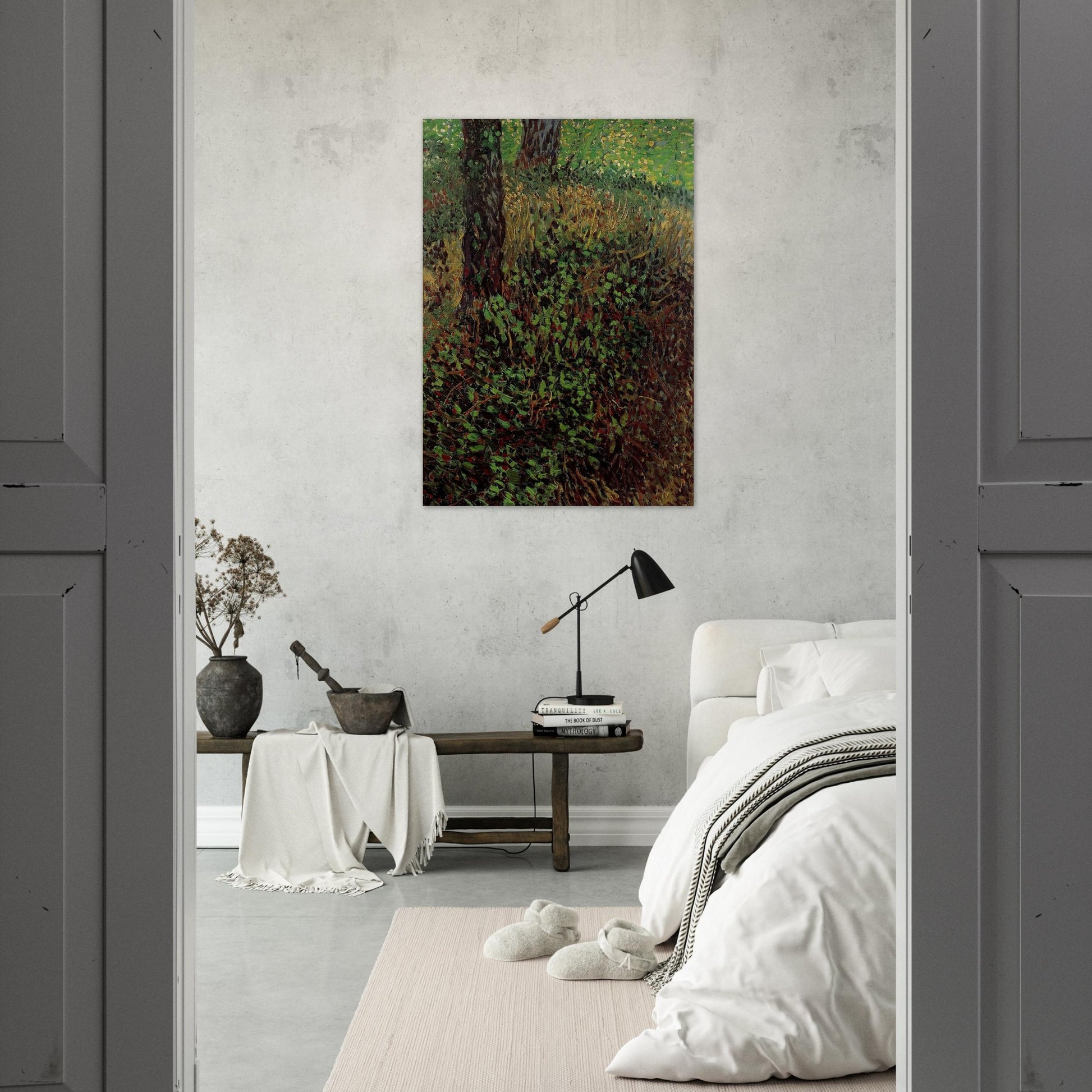 Undergrowth - Vincent van Gogh Brushed Aluminum Print - 70x100 cm / 28x40 inches | Vincent van Gogh Aluminum Print | Vincent van Gogh Prints