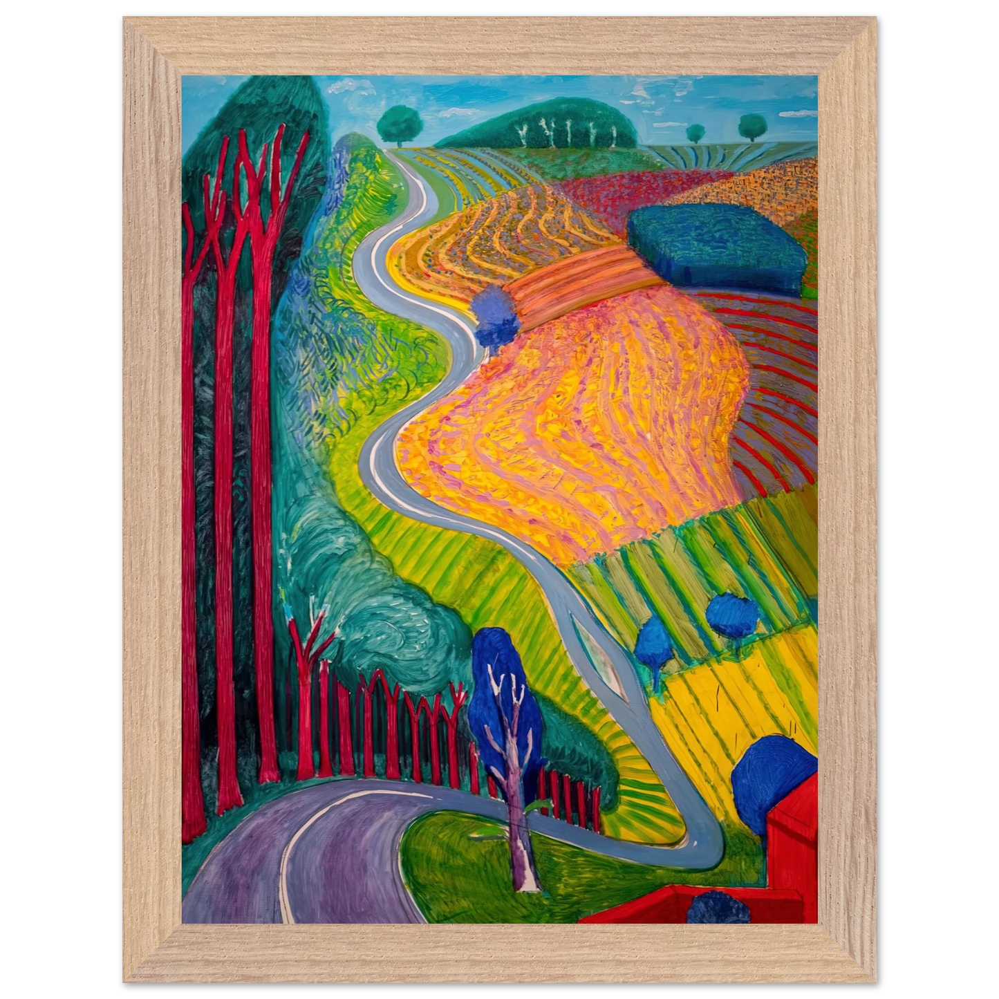 David Hockney - David Hockney Wall art - 27x35 cm / 11x14 inches - Premium Wooden Framed Poster With Fine Art Paper-canvas - Wood frame