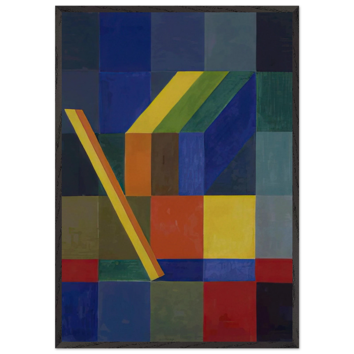 Space Composition I - 1944 - Johannes Itten 70x100 cm / 28x40 inches Framed Art Print – Black Wooden Frame