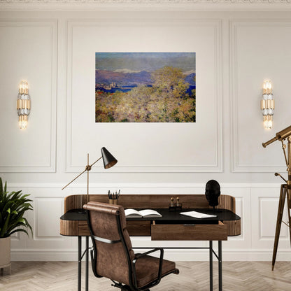 Antibes - View of the Salis Gardens - claude monet Brushed Aluminum Print - 70x100 cm / 28x40 inches | claude monet Aluminum Print | claude monet Prints
