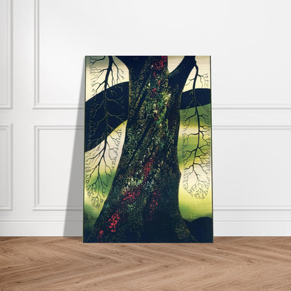 Oak Tree - Eyvind Earle Brushed Aluminum Print - 70x100 cm / 28x40 inches | Eyvind Earle Aluminum Print | Eyvind Earle Prints