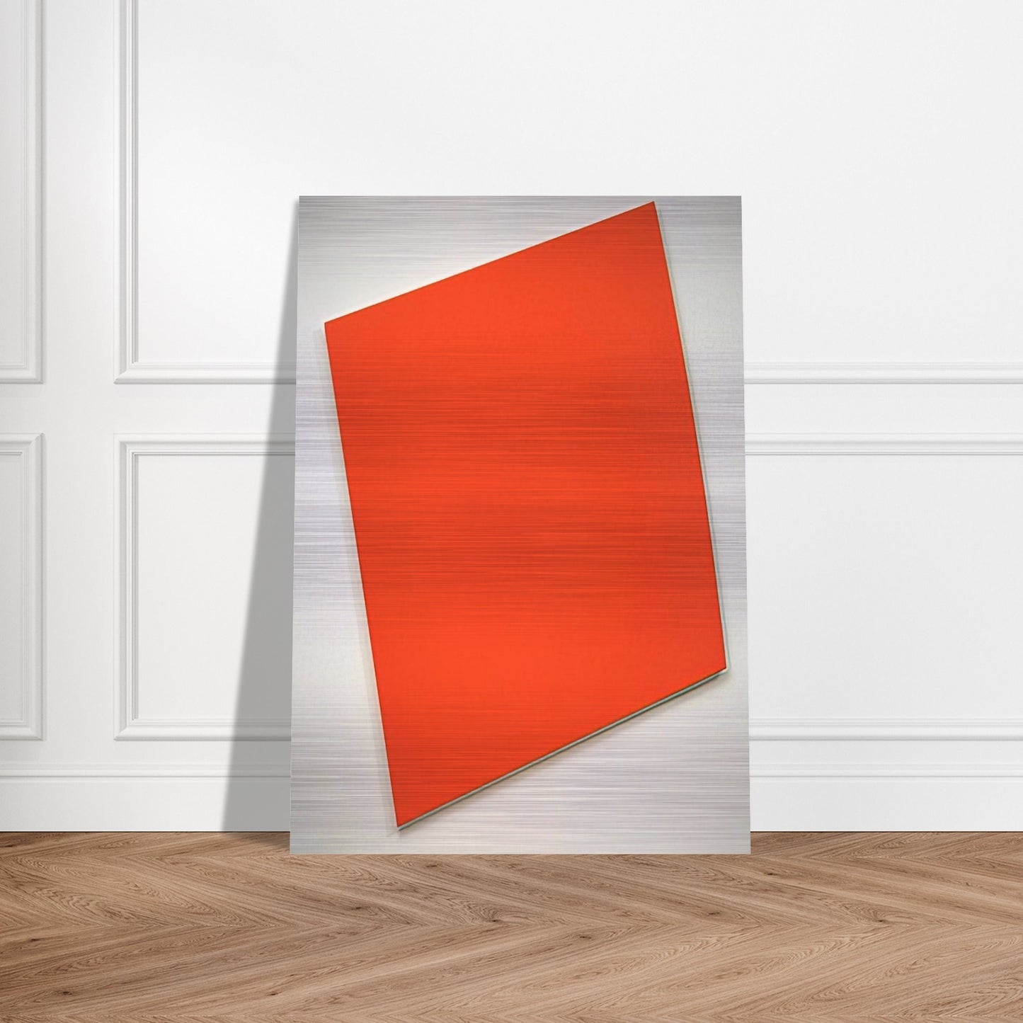 Red-Orange Panel with Curve - Ellsworth Kelly Brushed Aluminum Print - 70x100 cm / 28x40 inches | Ellsworth Kelly Aluminum Print | Ellsworth Kelly Prints