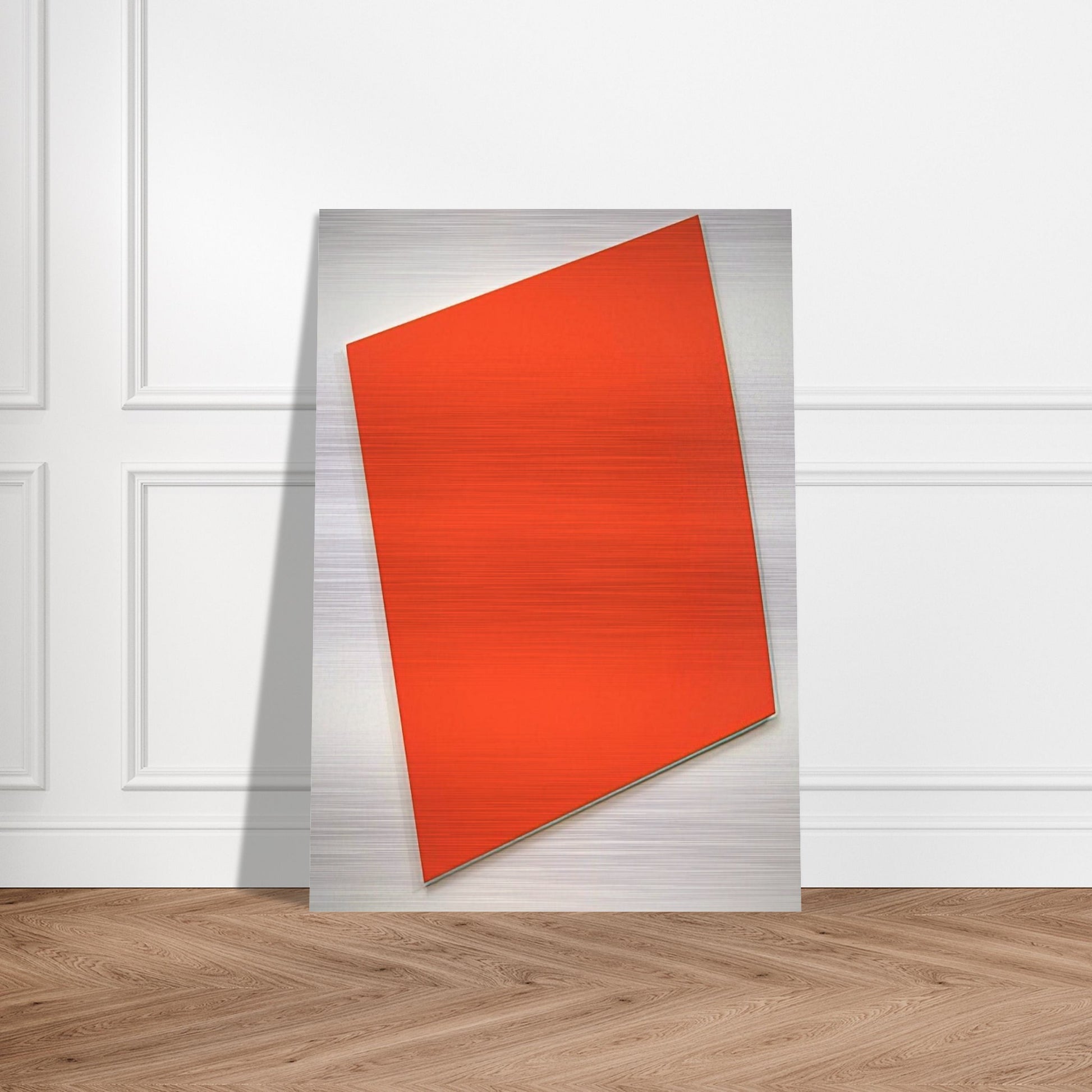 Red-Orange Panel with Curve - Ellsworth Kelly Brushed Aluminum Print - 70x100 cm / 28x40 inches | Ellsworth Kelly Aluminum Print | Ellsworth Kelly Prints