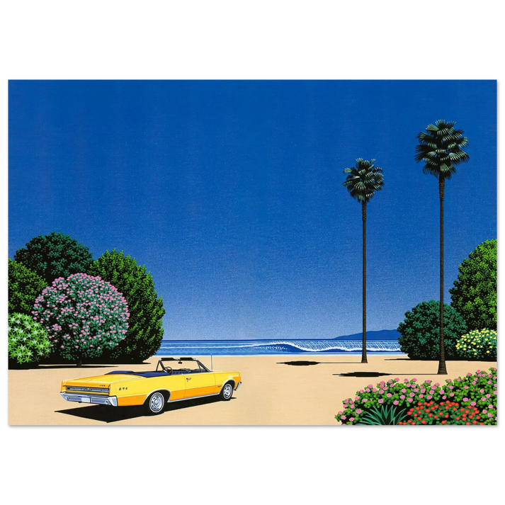 Hiroshi Nagai - Sweet Breeze Alt Coastline at LoverÃƒÂ¢Ã¢â€šÂ¬Ã¢â€žÂ¢s Point Wall Art - 60x80 cm / 24x32 inches - Premium Wooden Framed Poster With Fine Art Paper - Black frame